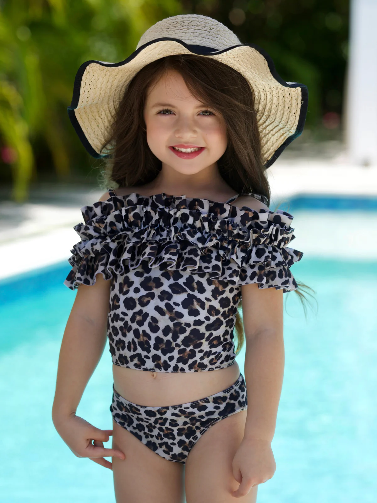Wildcat Chic Ruffle Tankini Two Piece Swimsuit - Image 3