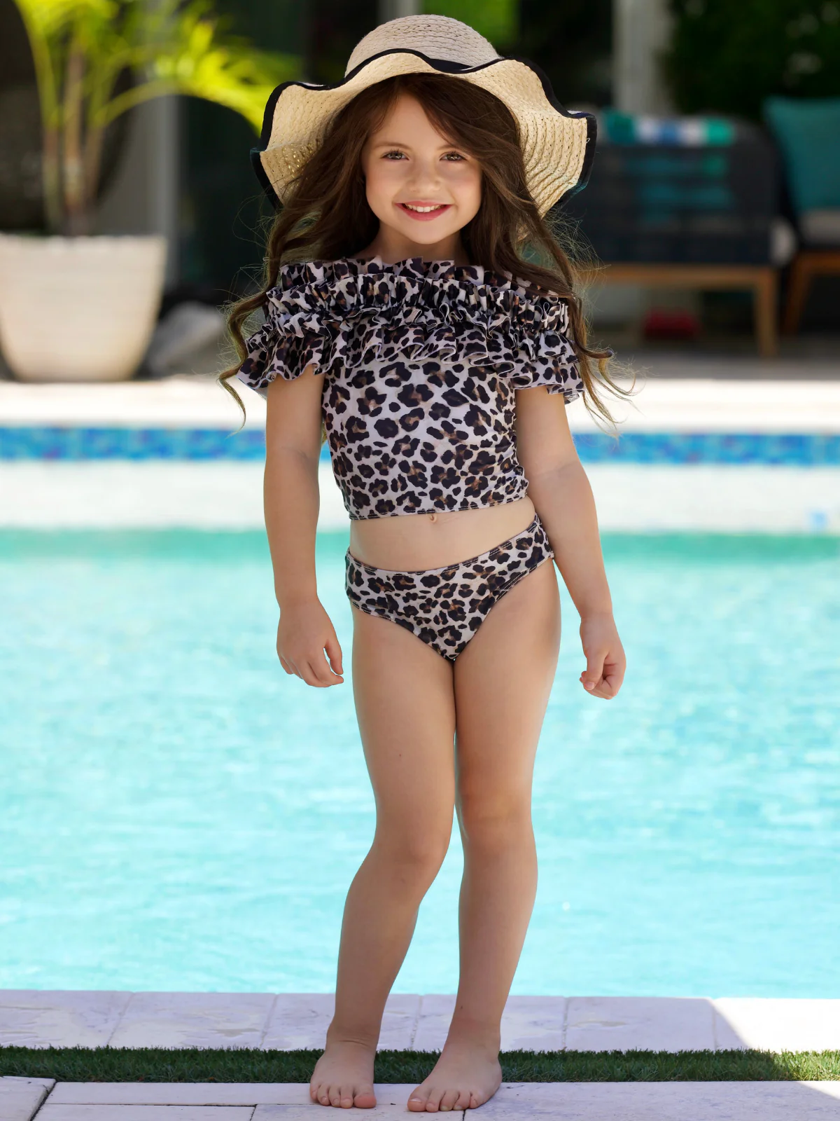 Wildcat Chic Ruffle Tankini Two Piece Swimsuit - Image 6