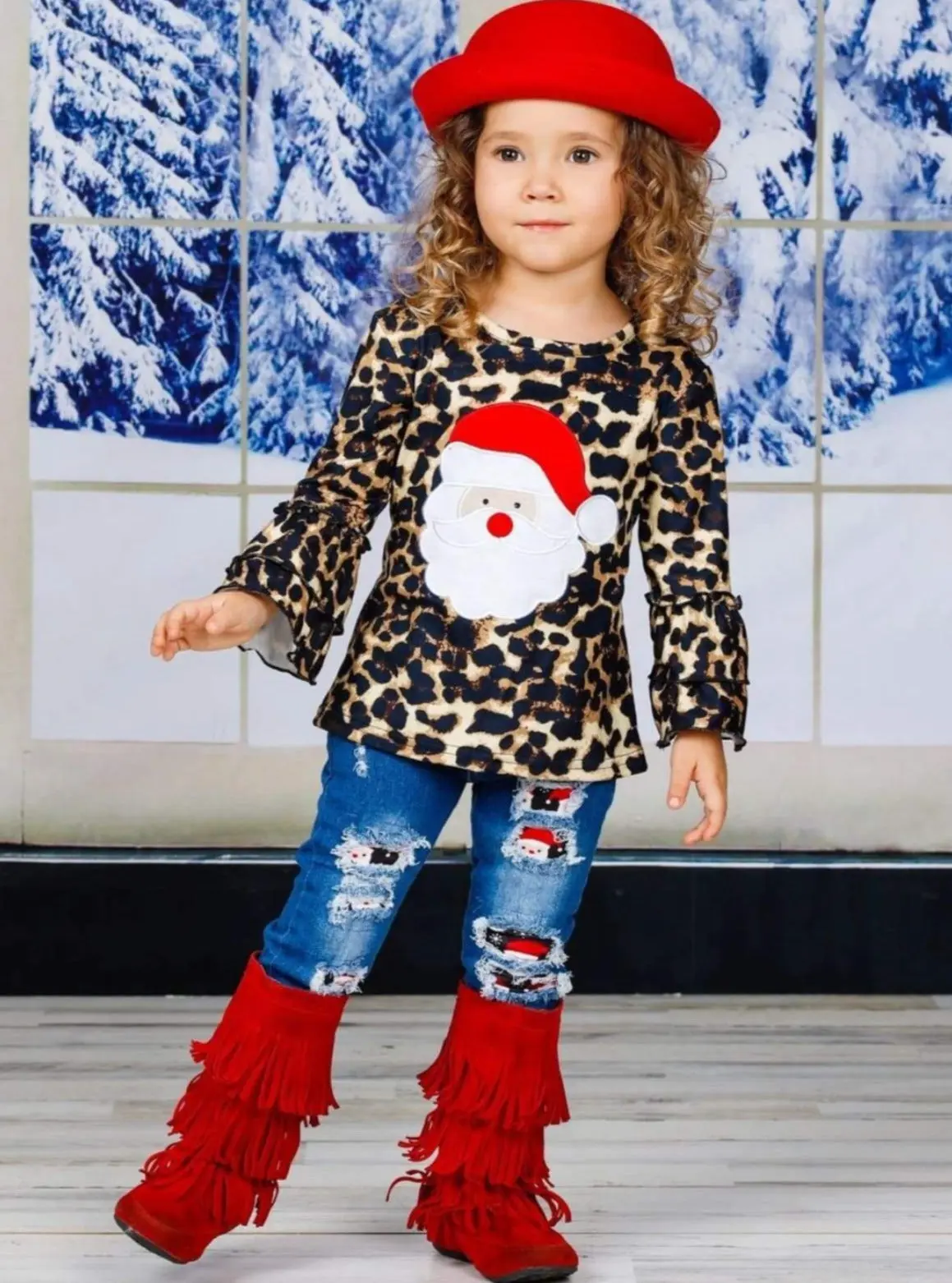 Wild For Santa Patched Jeans Set - Image 3