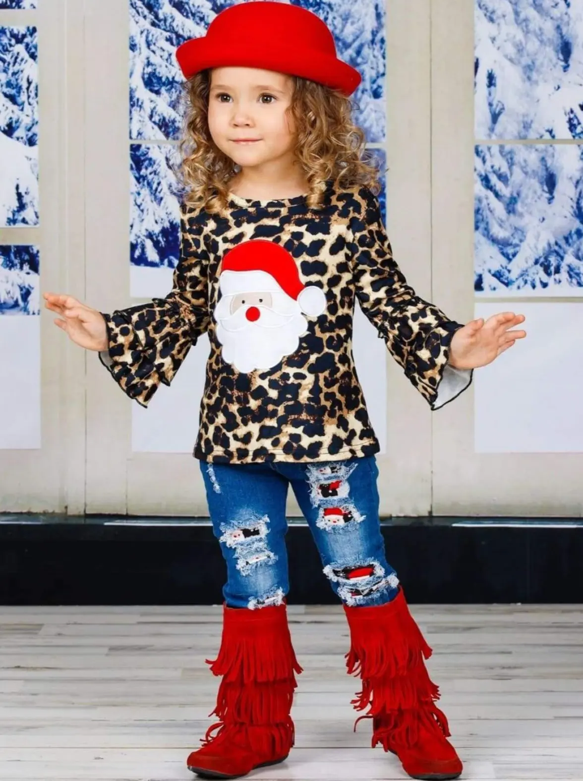 Wild For Santa Patched Jeans Set - Image 4