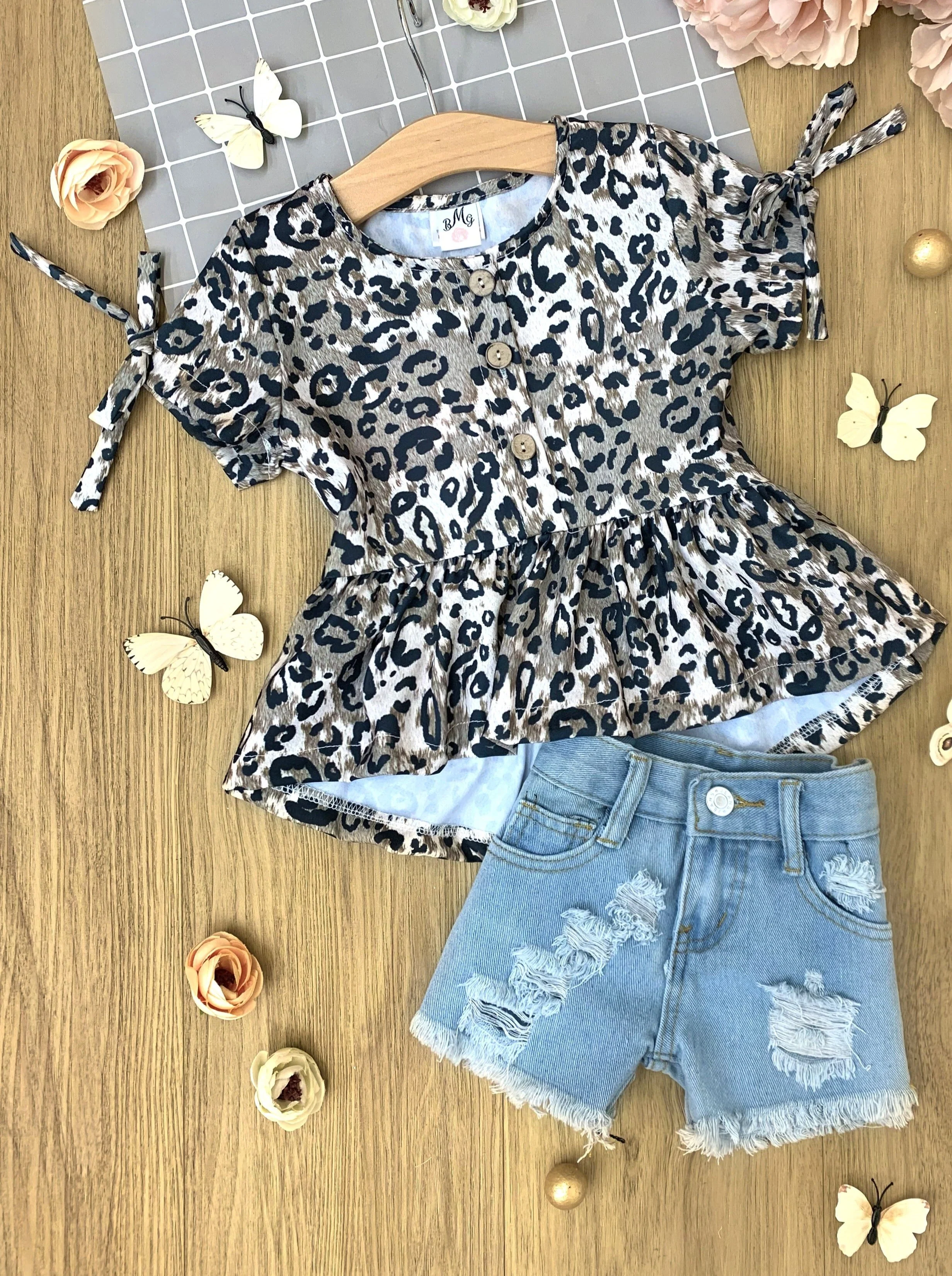 Jungle Fun Top and Denim Short Set - Image 3