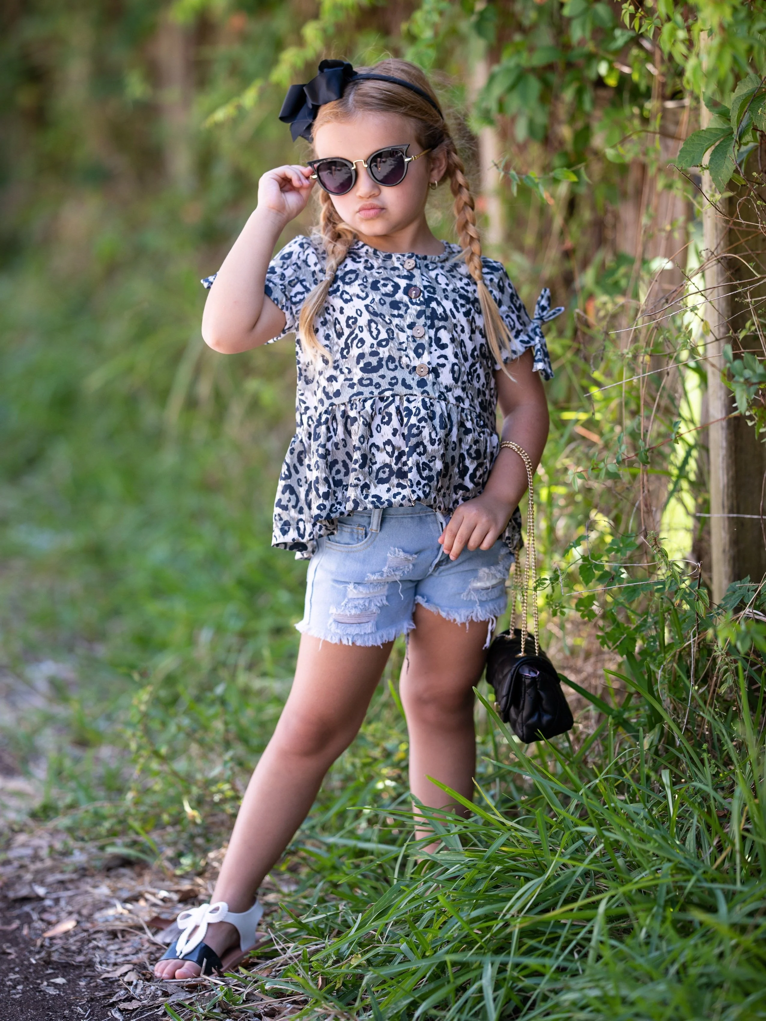 Jungle Fun Top and Denim Short Set - Image 4