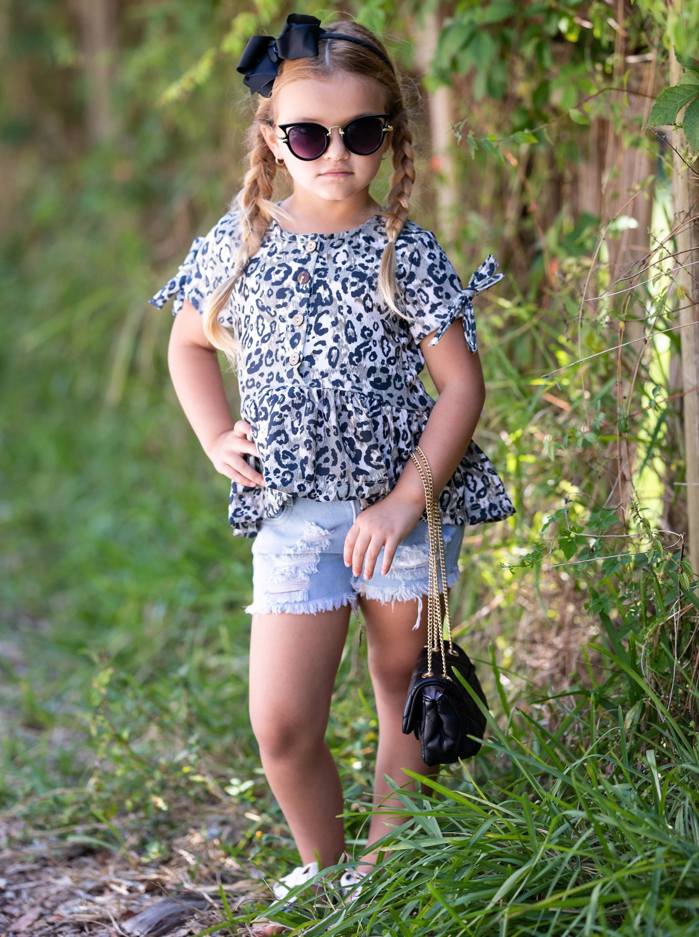 Jungle Fun Top and Denim Short Set - Image 5