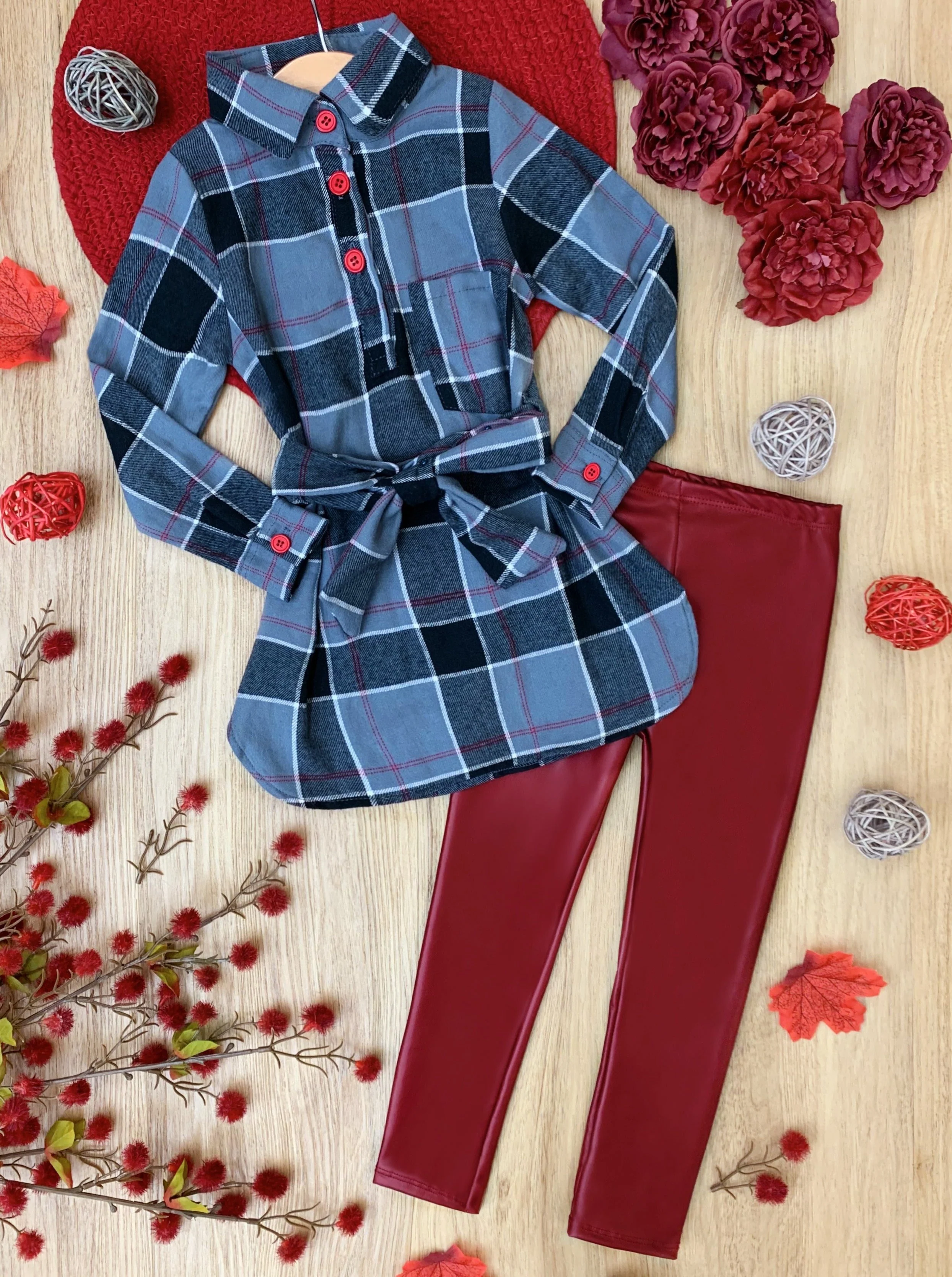 Mommy and Me Chic Vegan Leather Legging Set - Image 5