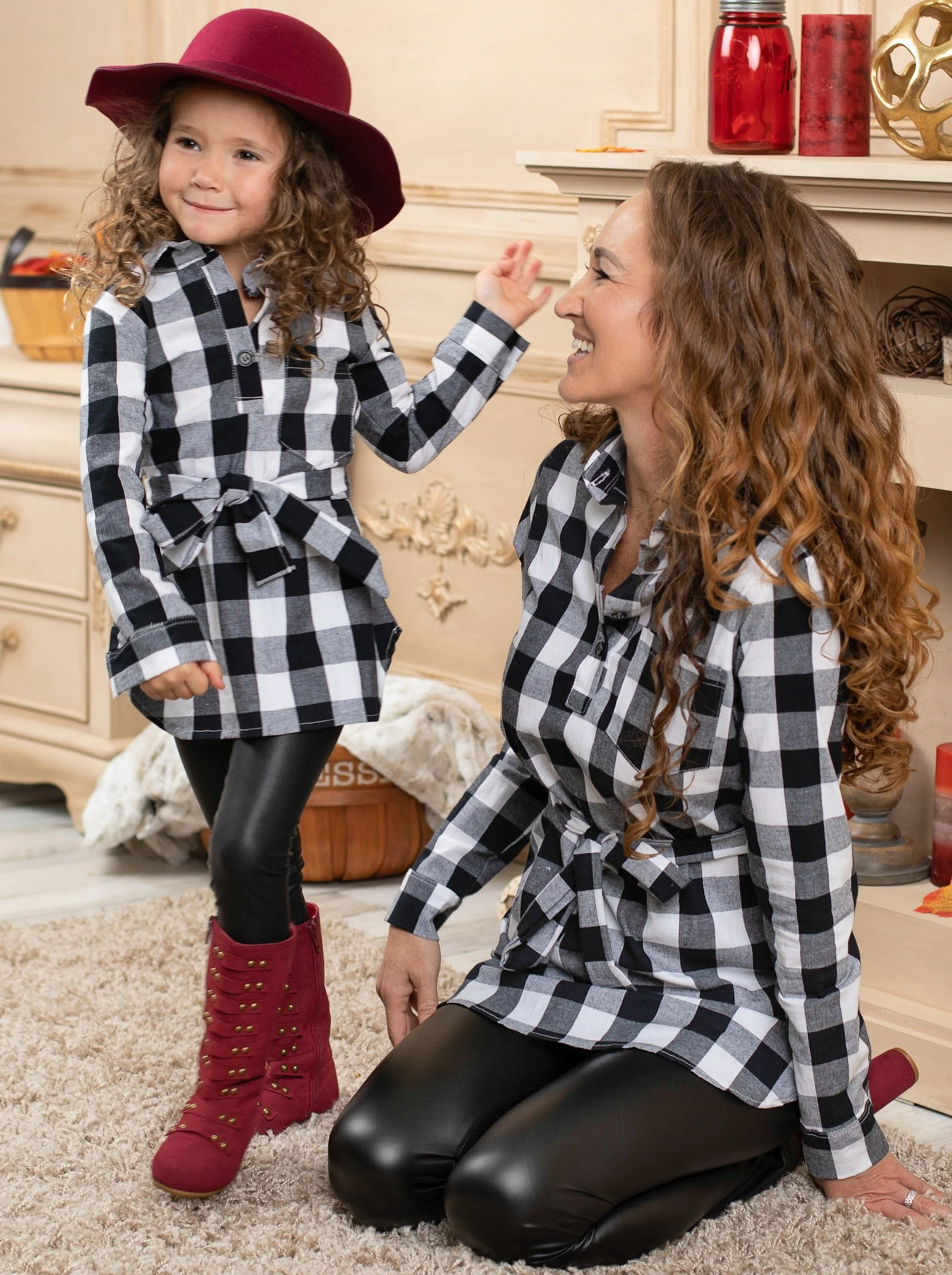Mommy and Me Chic Vegan Leather Legging Set - Image 6