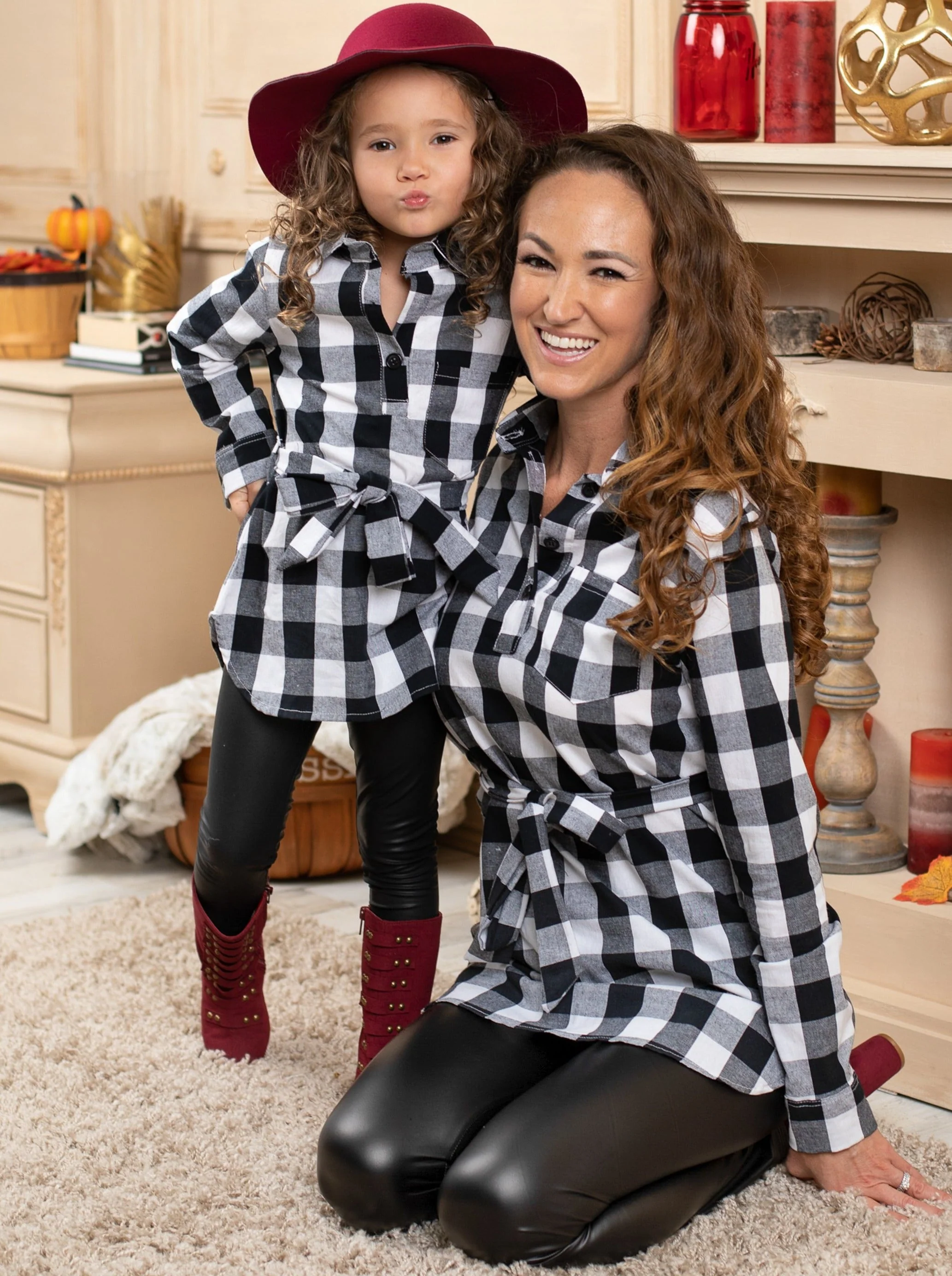 Mommy and Me Chic Vegan Leather Legging Set - Image 7