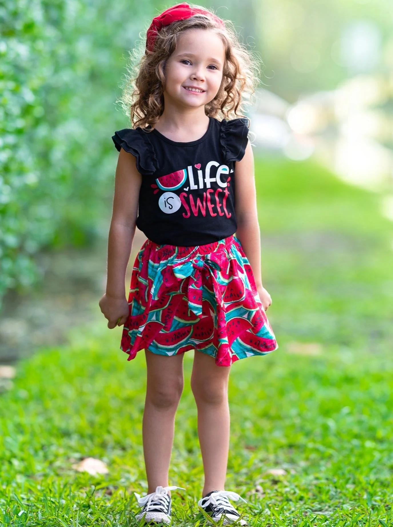 Girls Life is Sweet Watermelon Top and Skirt Set - Image 5
