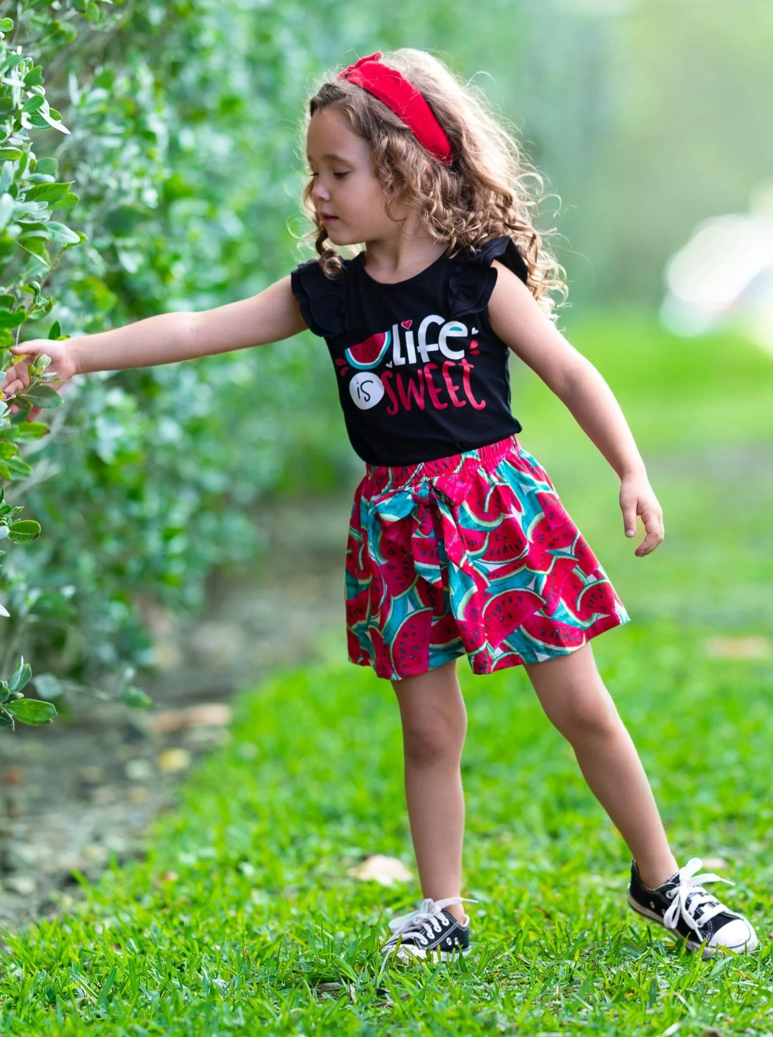 Girls Life is Sweet Watermelon Top and Skirt Set - Image 6