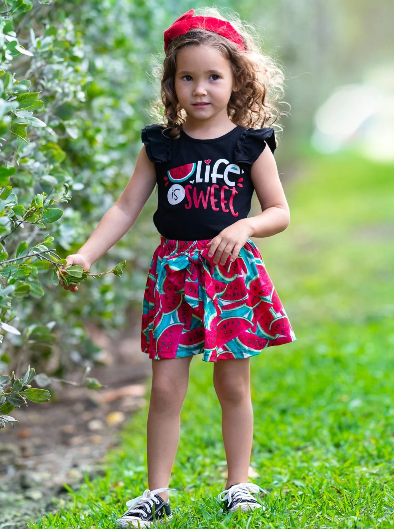 Girls Life is Sweet Watermelon Top and Skirt Set - Image 7