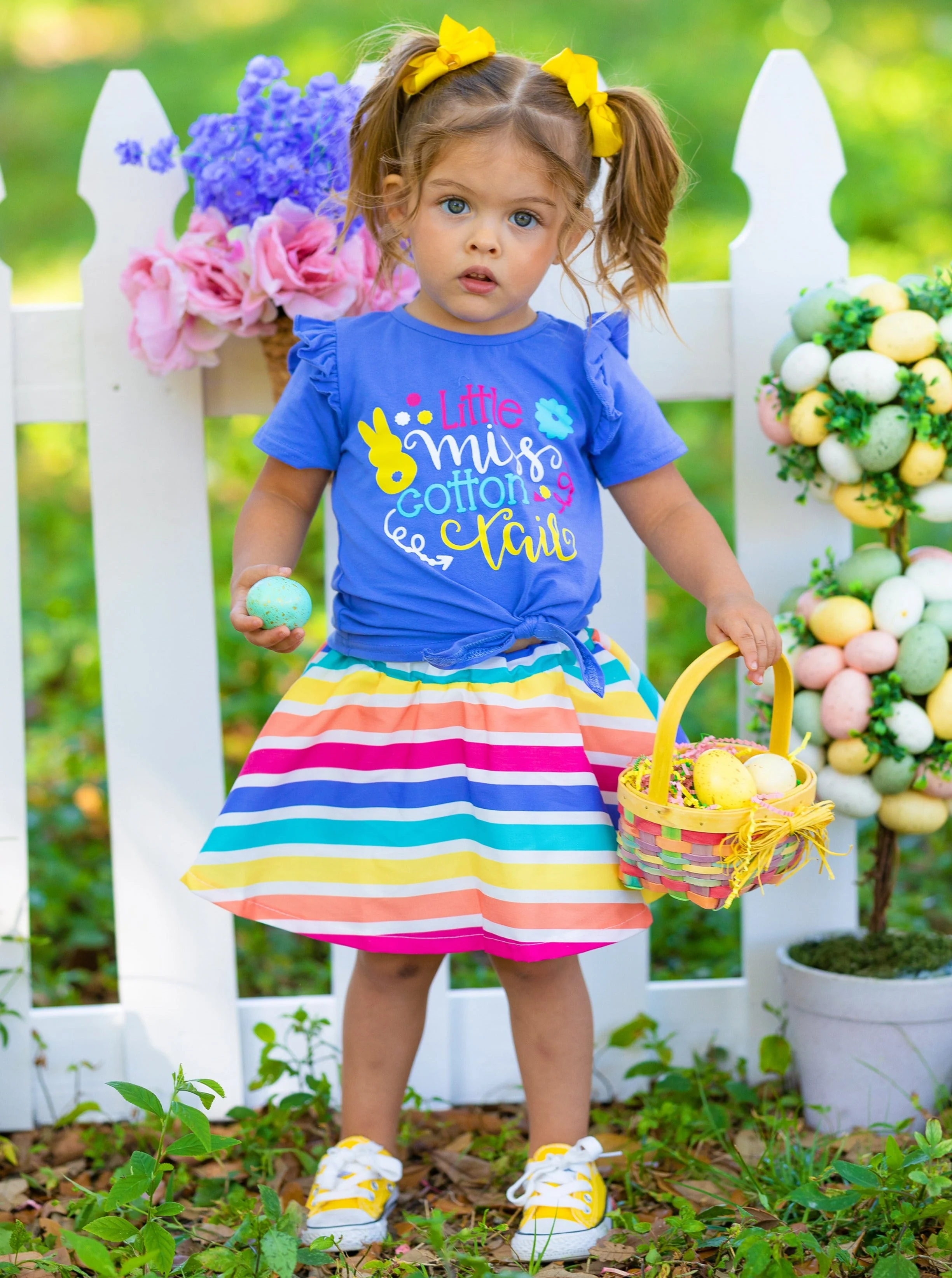 Little Miss Cotton Tail Rainbow Skirt Set - Image 3