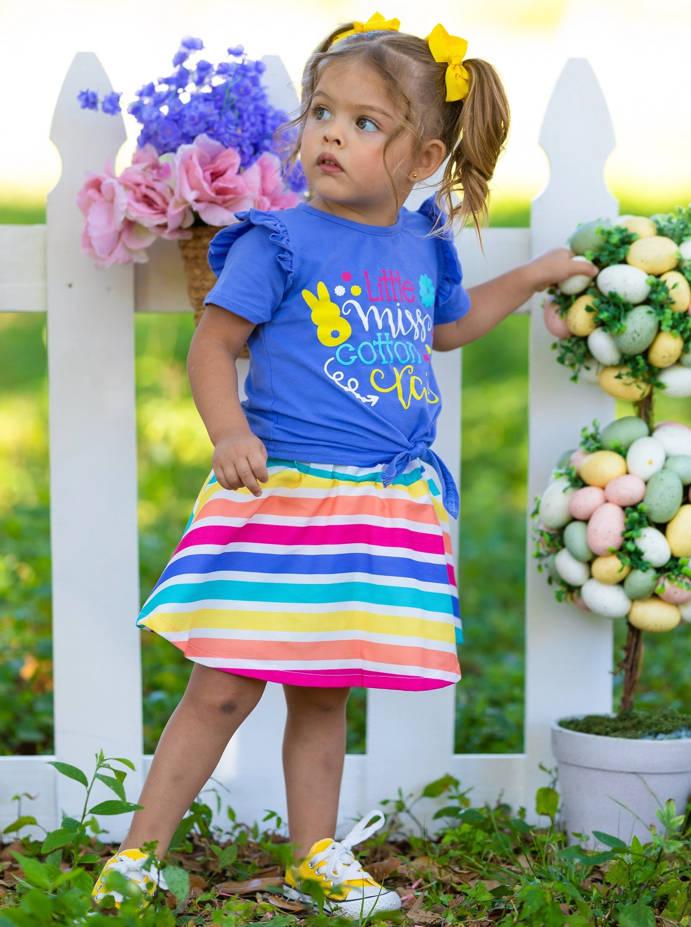 Little Miss Cotton Tail Rainbow Skirt Set - Image 4