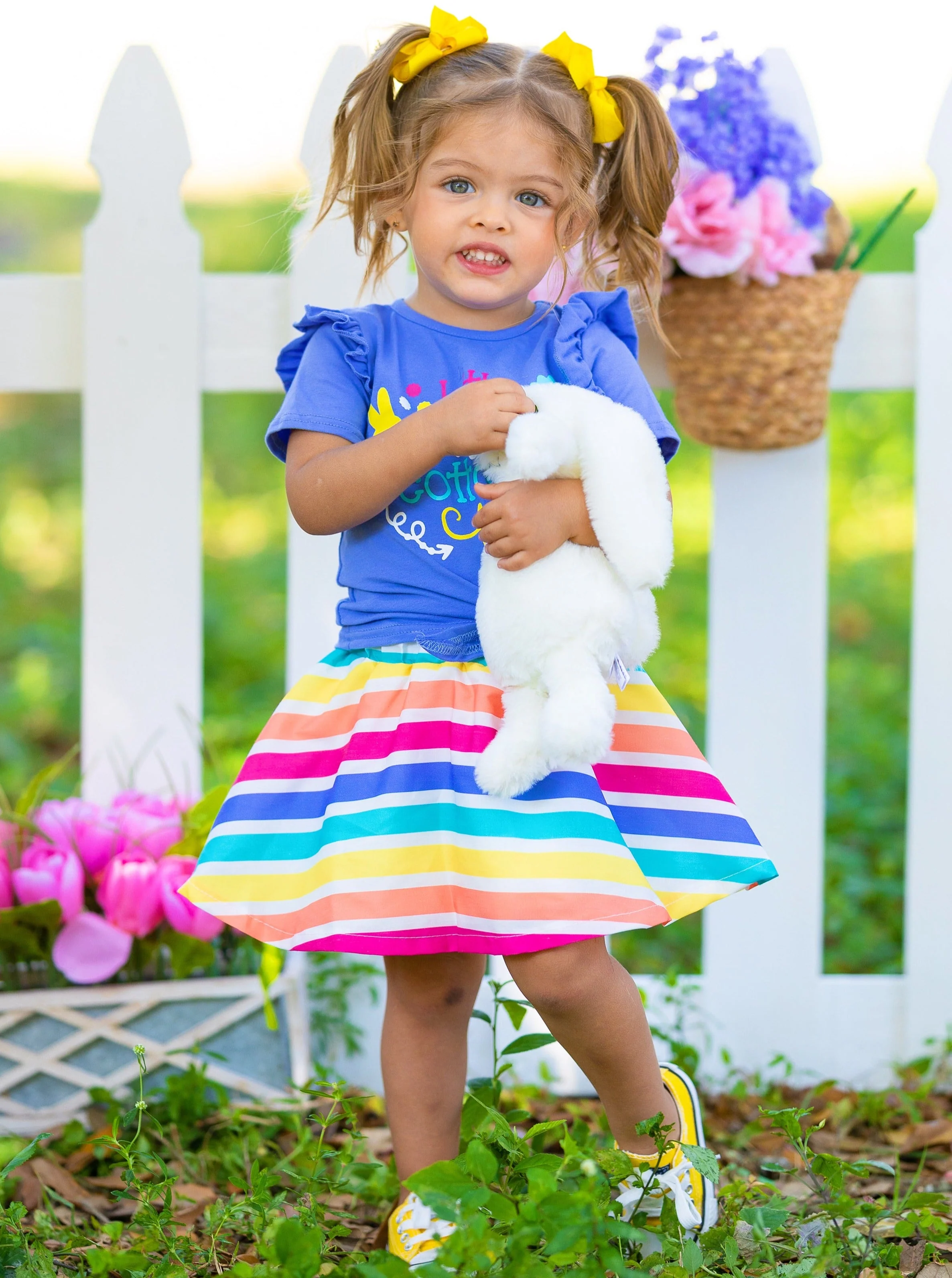 Little Miss Cotton Tail Rainbow Skirt Set - Image 5