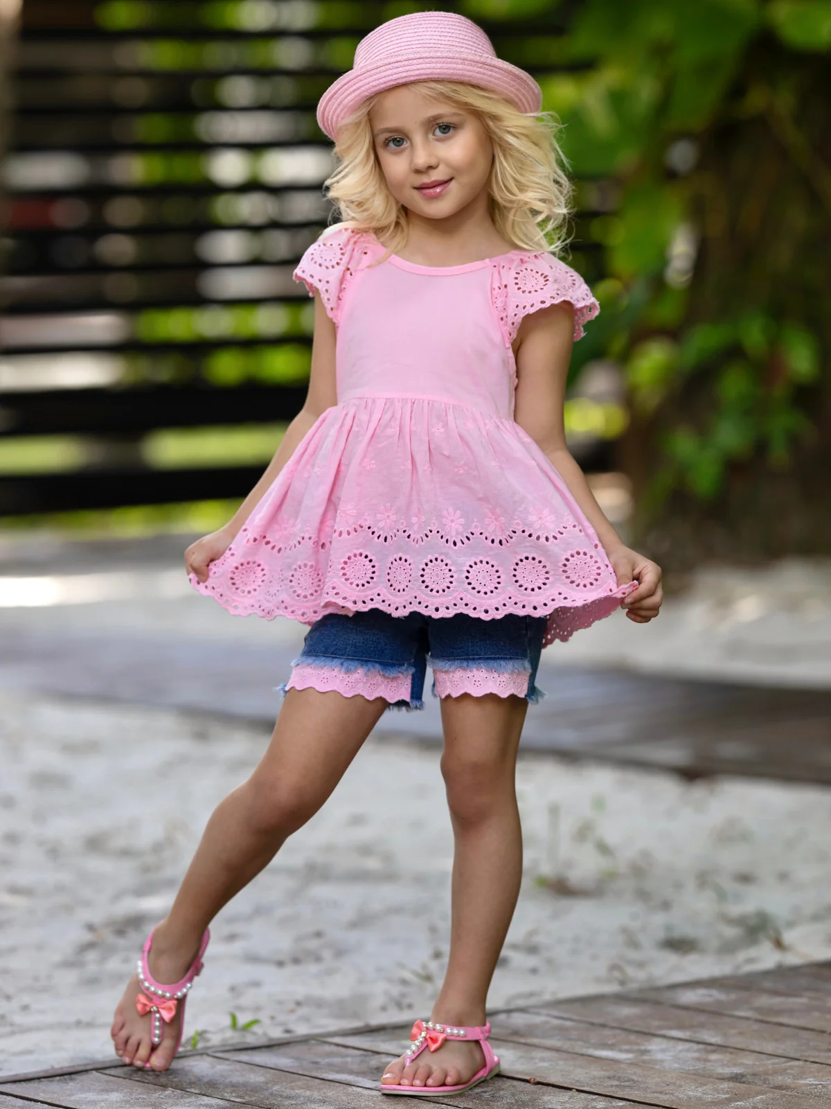 Little Miss Sunshine Top and Denim Shorts Set - Image 3