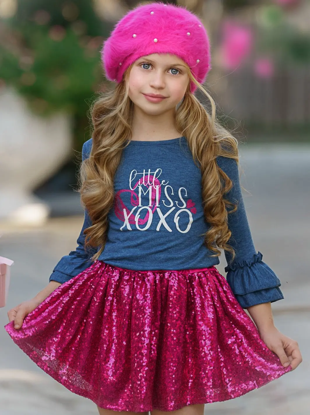 Little Miss XOXO Sparkle Skirt Set - Image 3