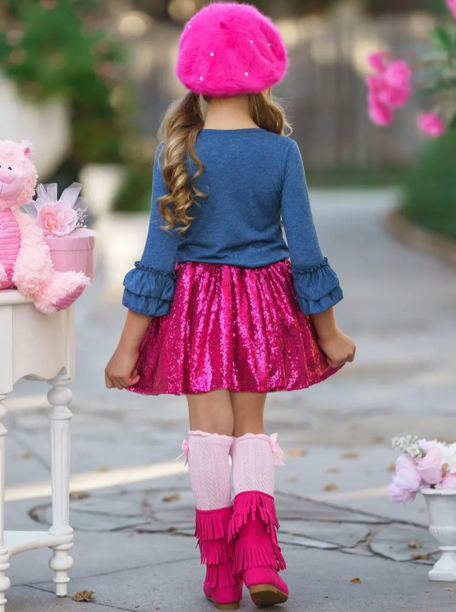 Little Miss XOXO Sparkle Skirt Set - Image 5