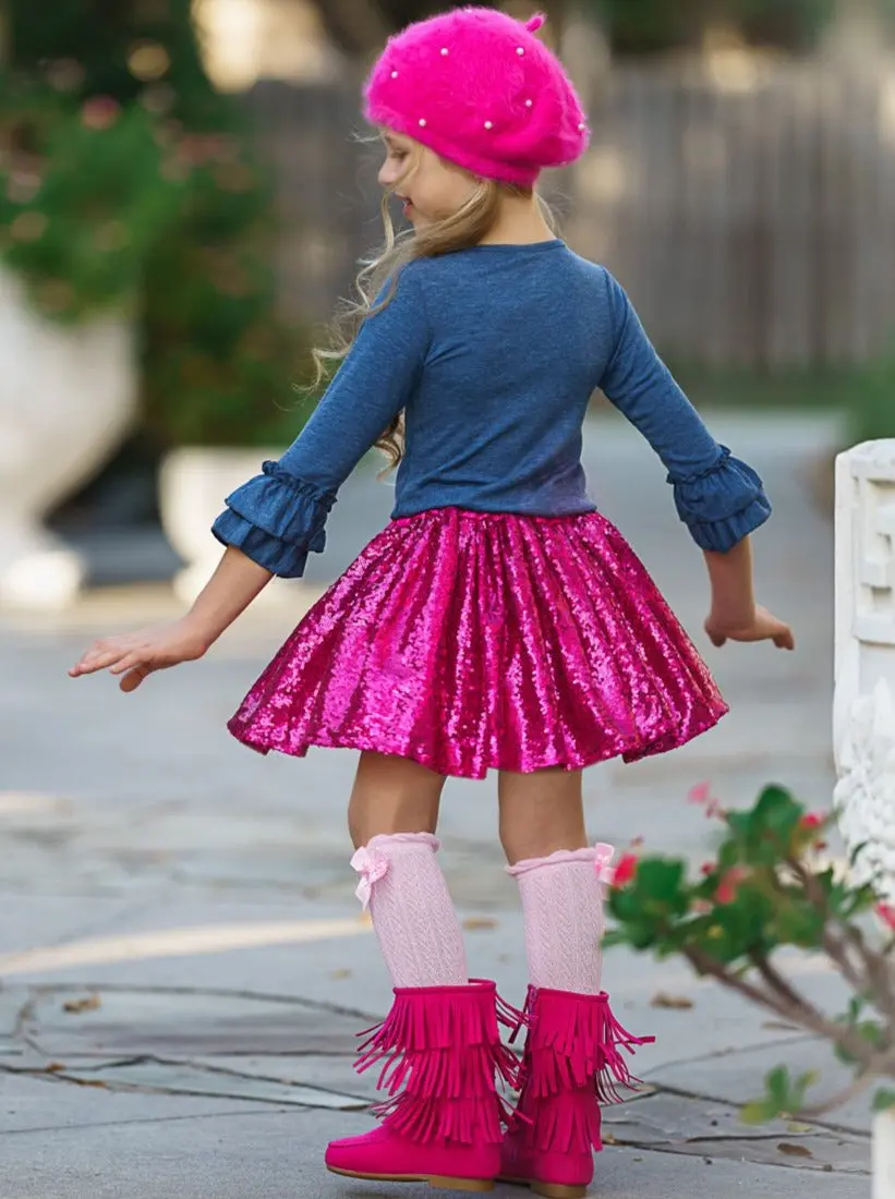 Little Miss XOXO Sparkle Skirt Set - Image 6