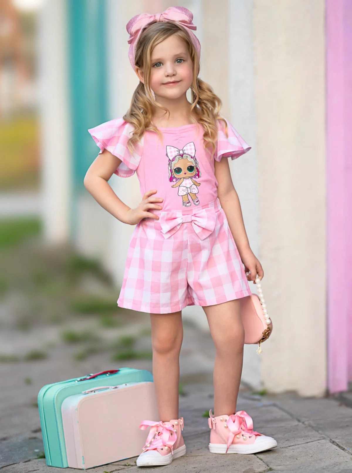 L.O.L. SURPRISE! Cheery Cherry Pink Gingham Short Set - Image 2