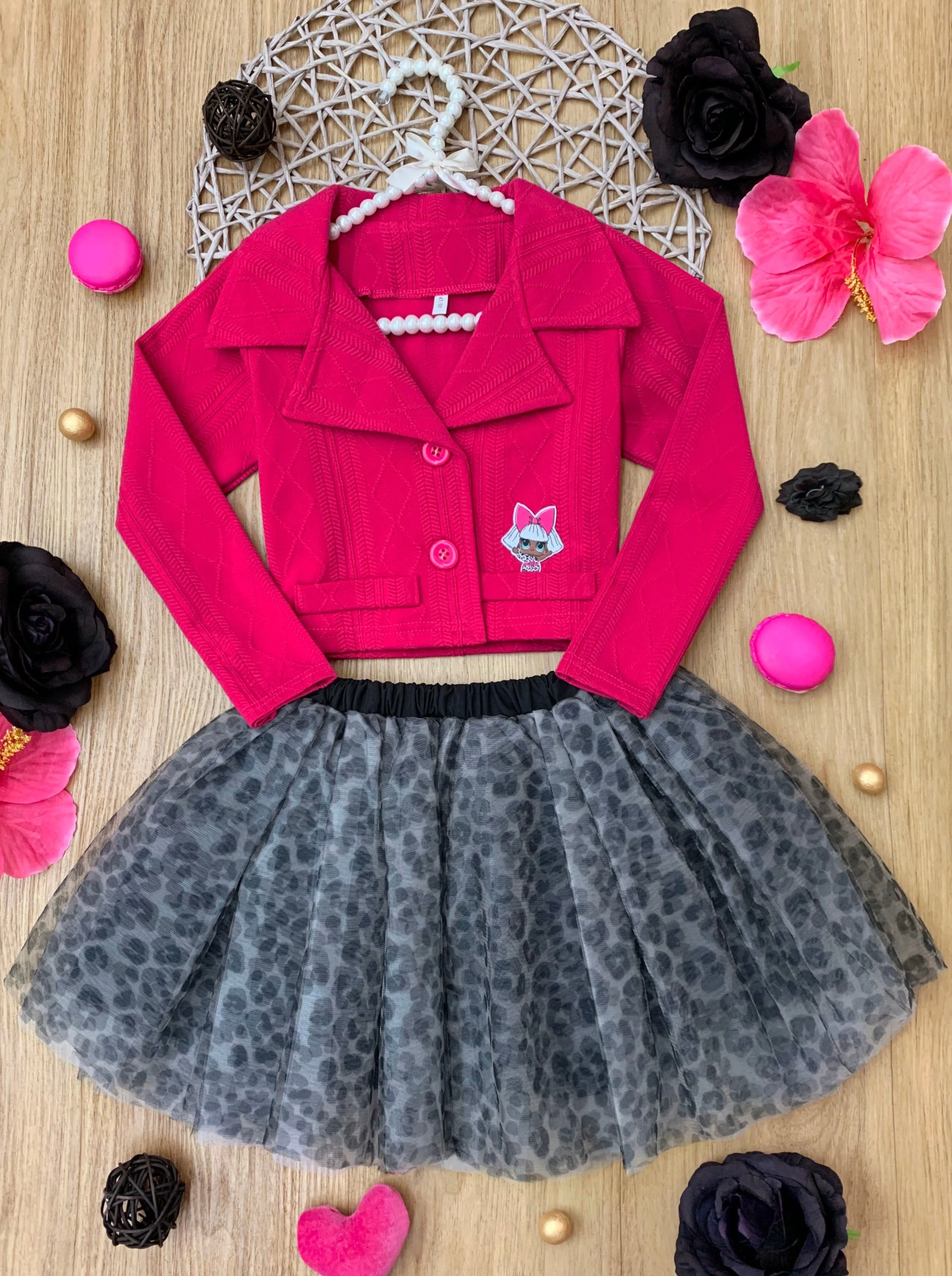 L.O.L. SURPRISE! Diva Tweed Blazer and Leopard Tutu Skirt Set - Image 3