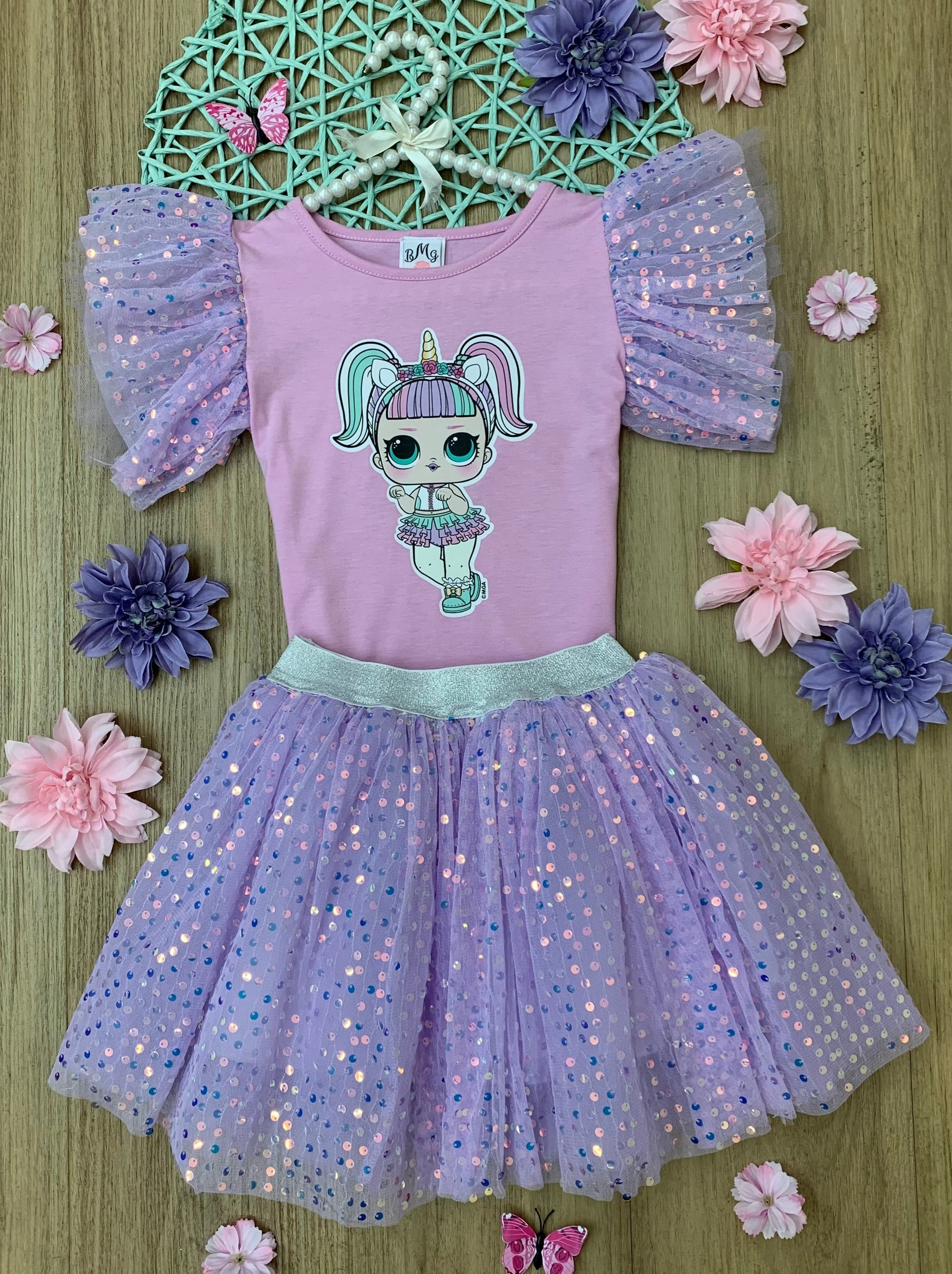 L.O.L. SURPRISE! Unicorn Shimmer Tulle Skirt Set - Image 7