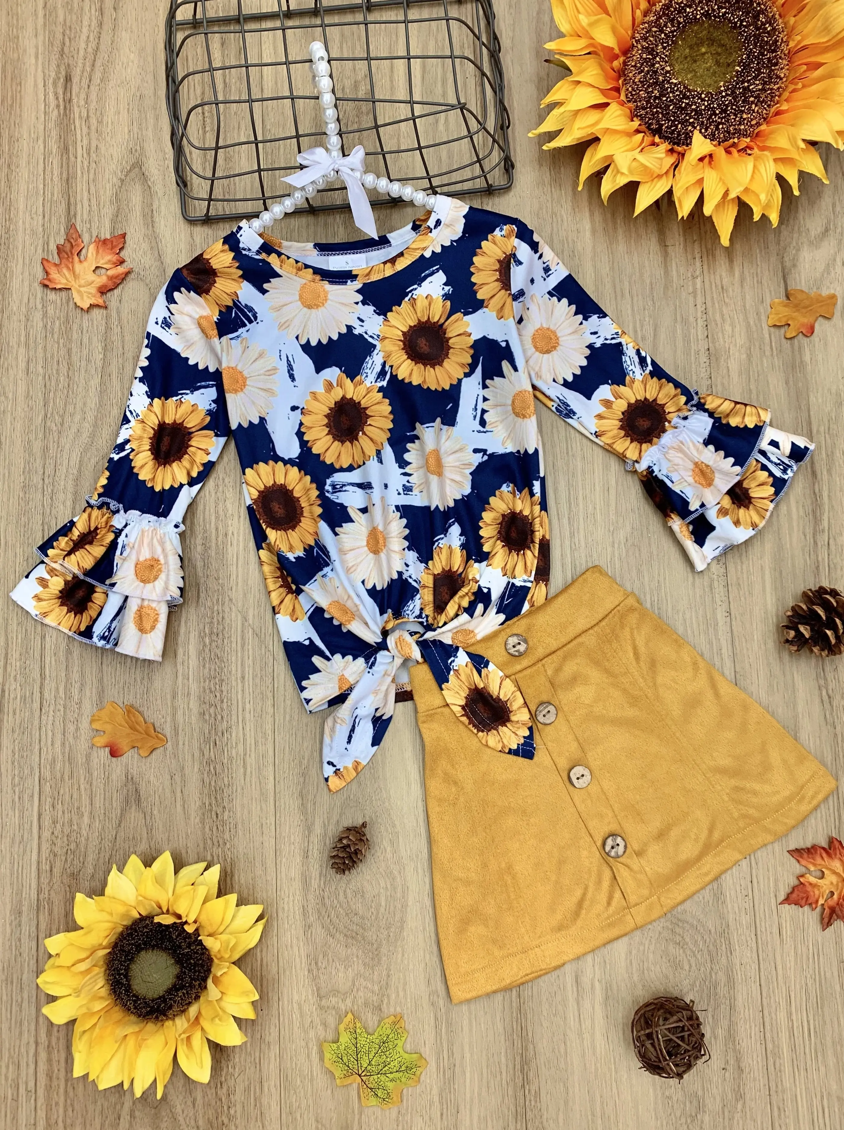 My Lucky Flower Buttoned Skirt Set - Image 5