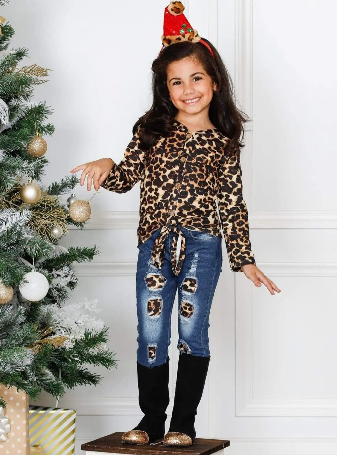 Big Roar Leopard Patched Jeans Set - Image 3