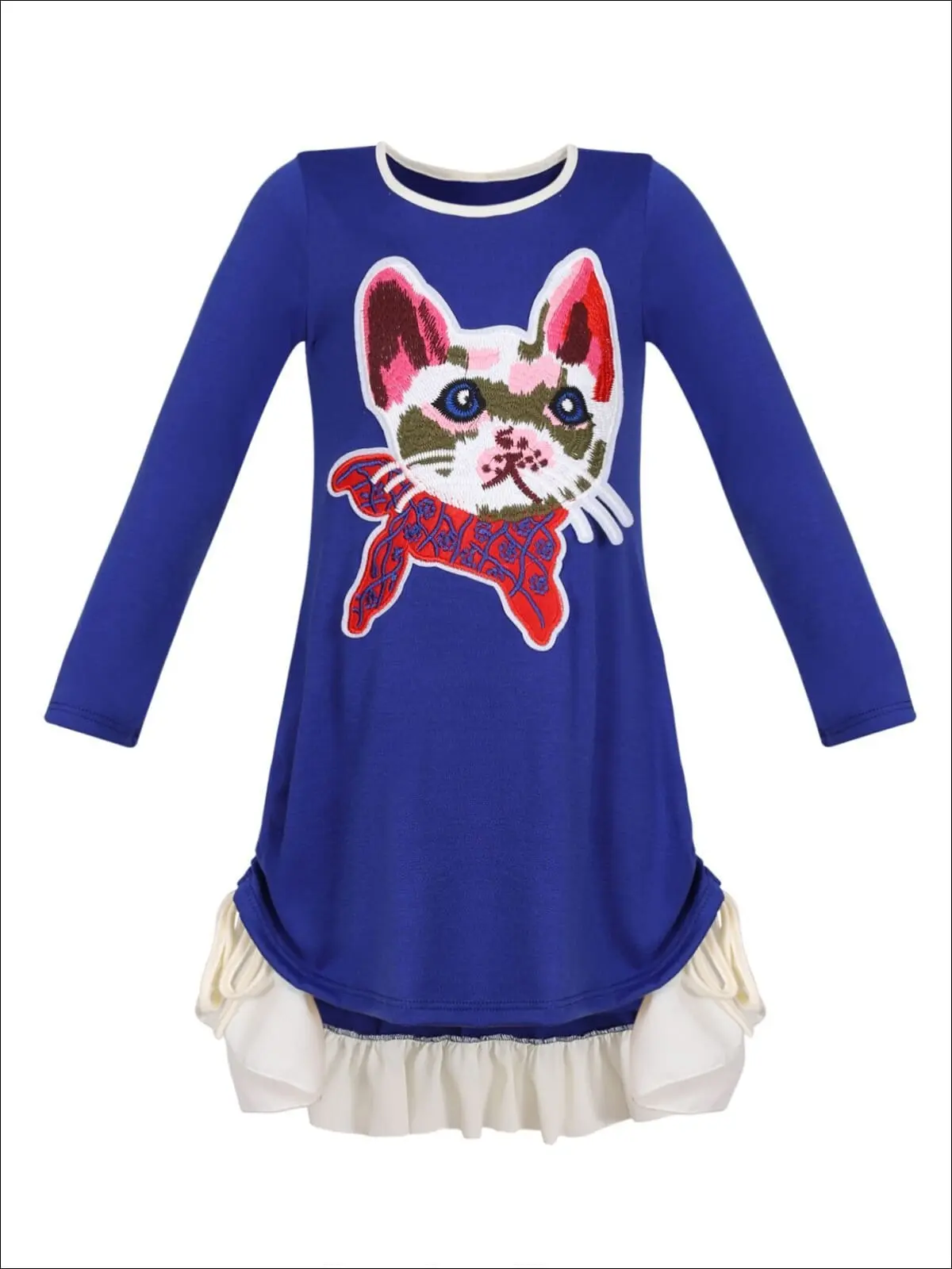 Girls Long Sleeve Drawstring Ruffled Applique Tunic - Image 6