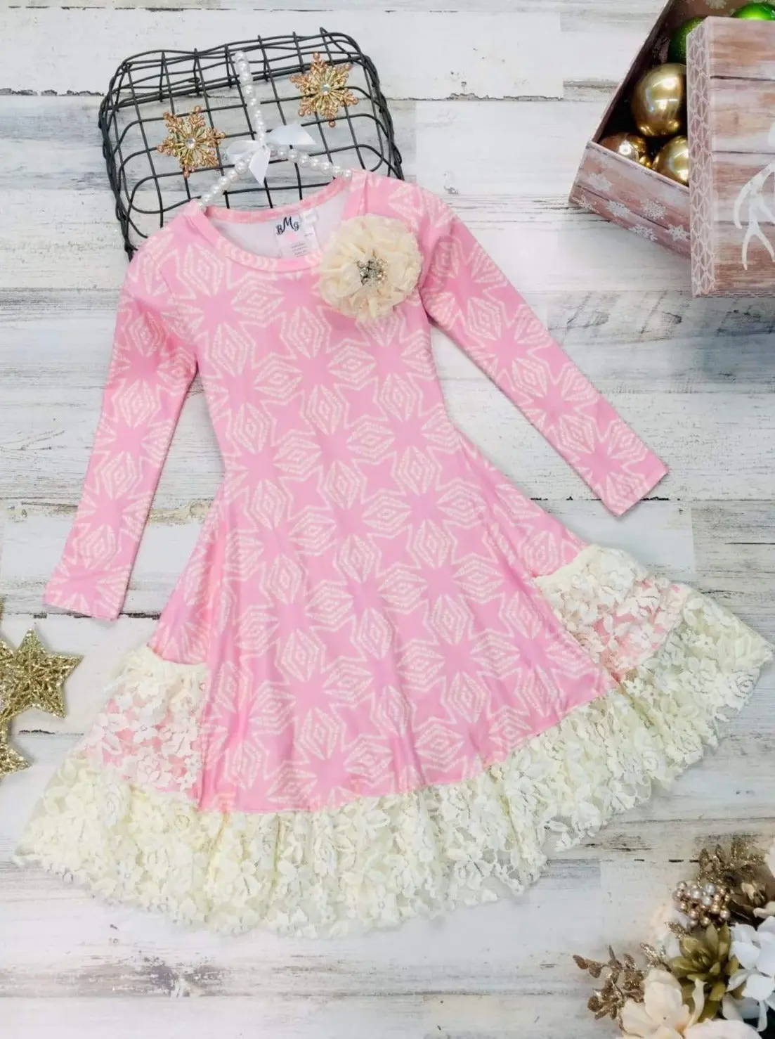 Fierce and Festive Ruffle Lace Hem Dress - Image 3
