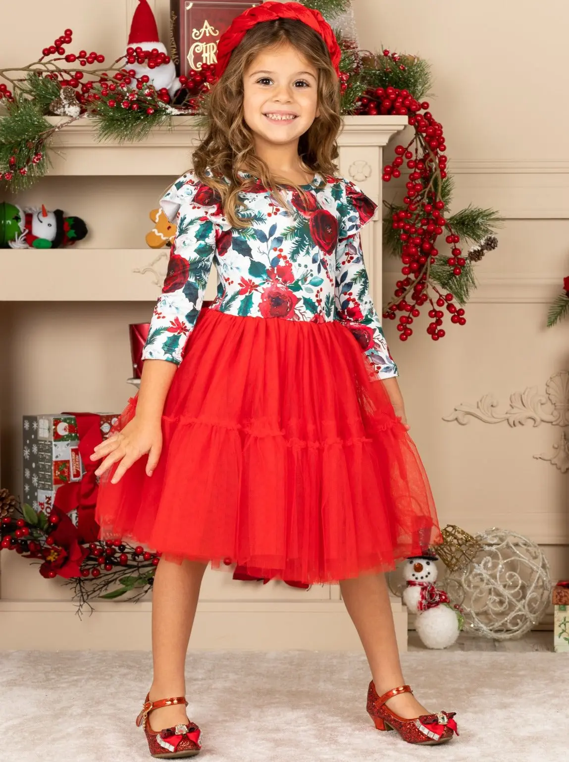 Winter Blossom Layered Tutu Dress - Image 2