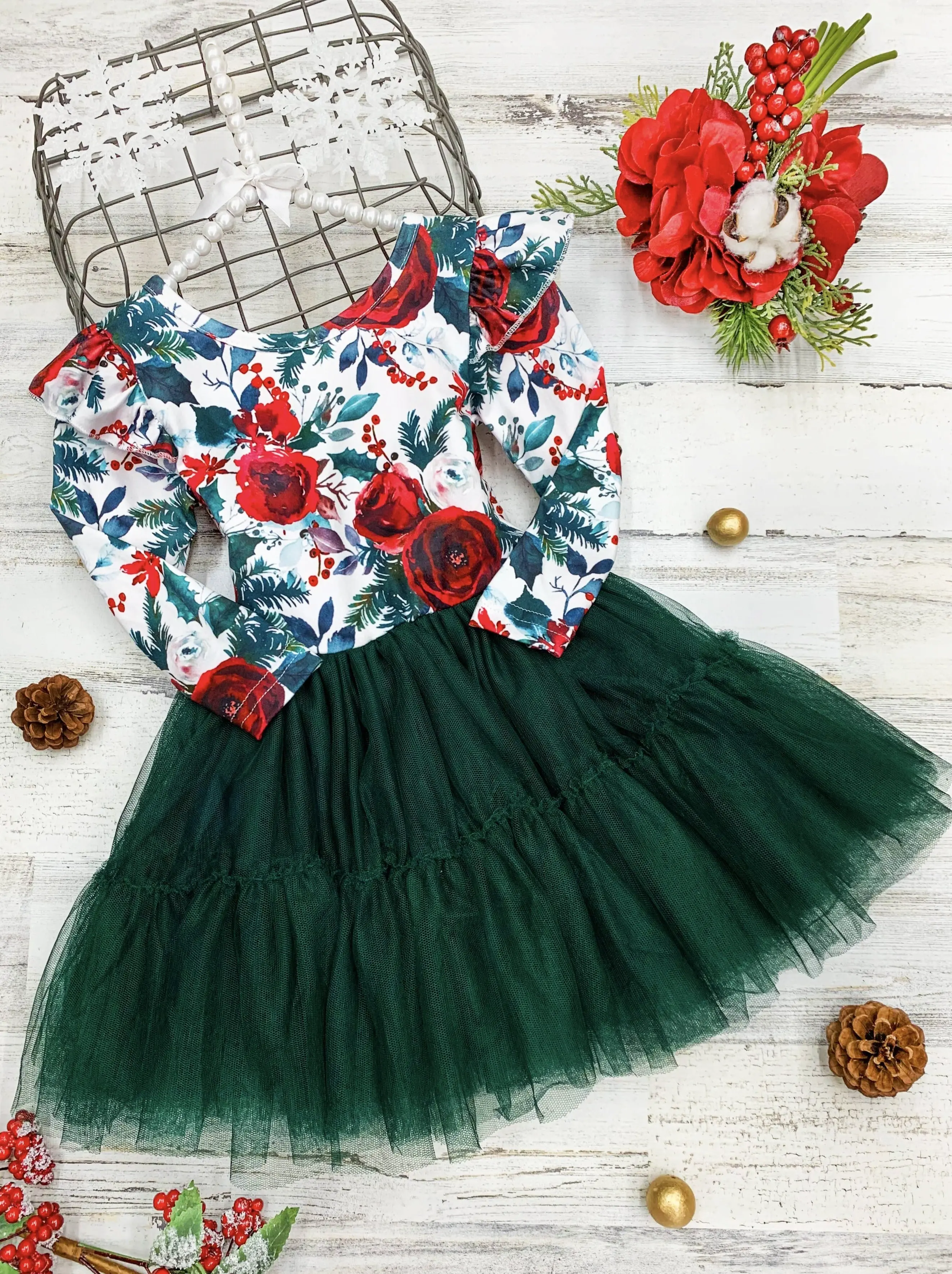 Winter Blossom Layered Tutu Dress - Image 5