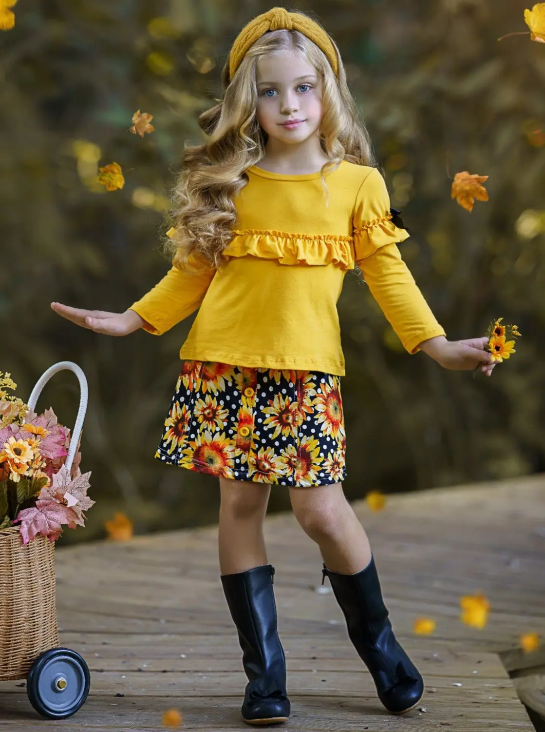 Full Of Sunshine Sunflower Skirt Set - Image 2