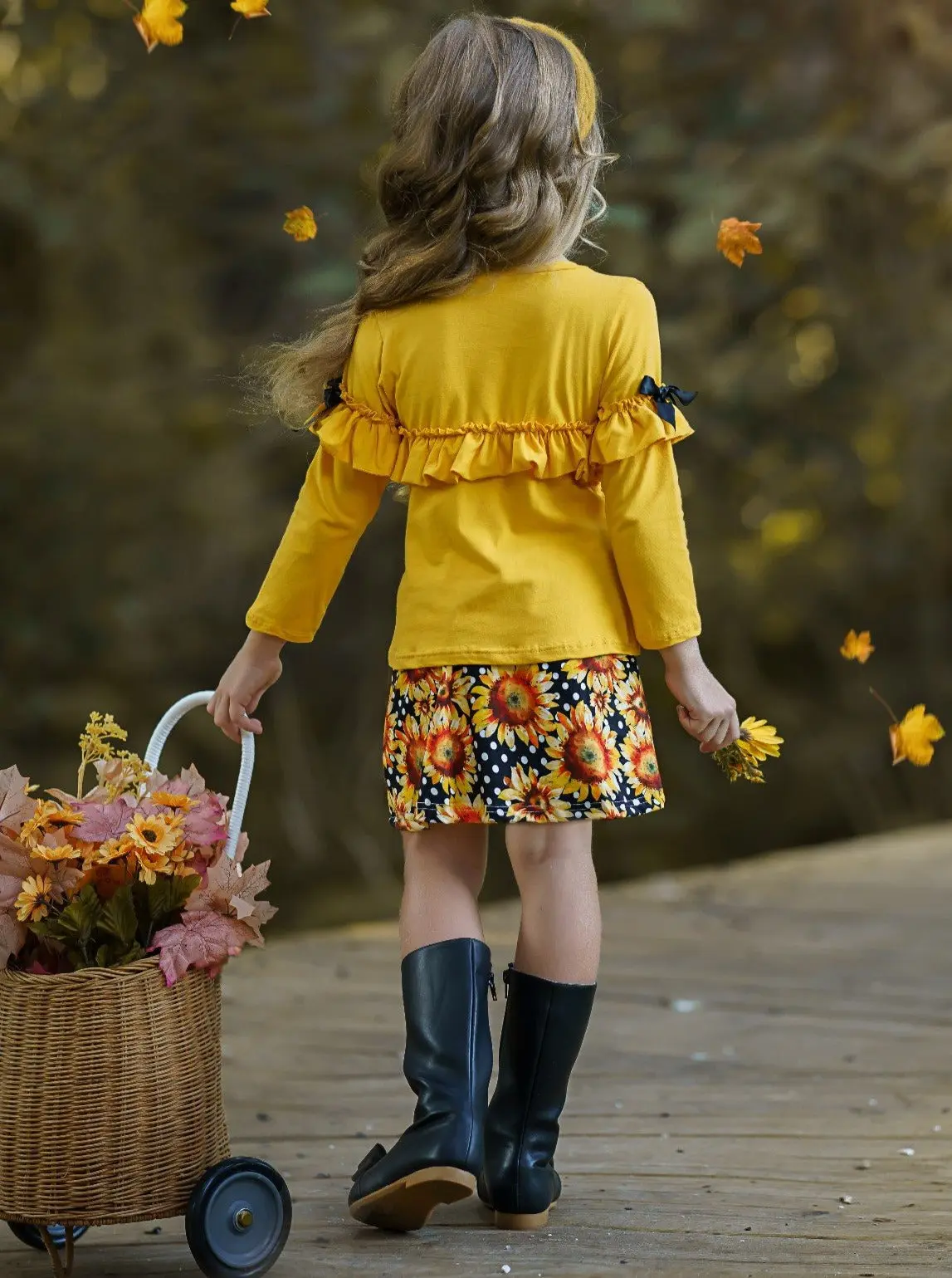 Full Of Sunshine Sunflower Skirt Set - Image 3