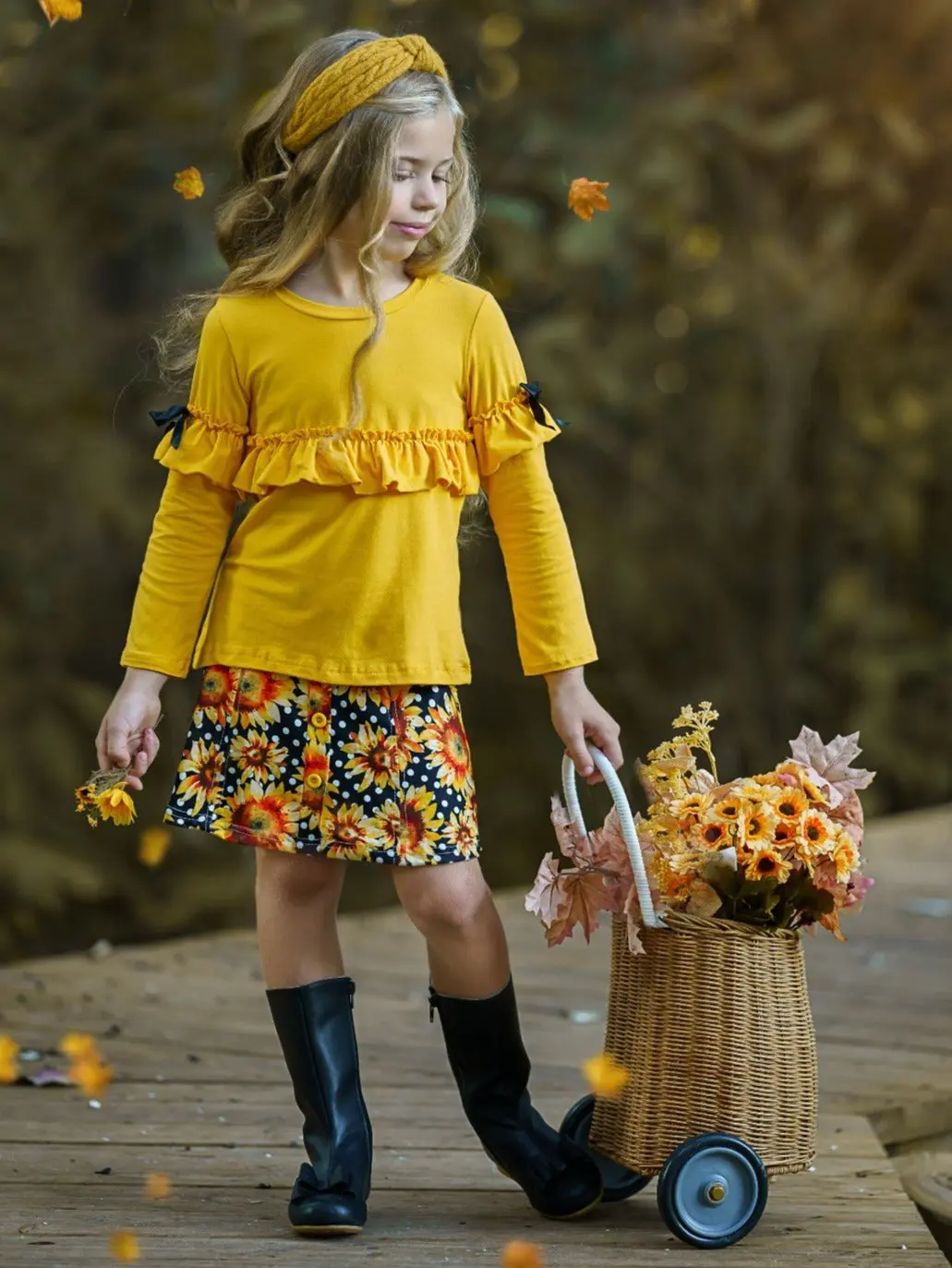 Full Of Sunshine Sunflower Skirt Set - Image 5