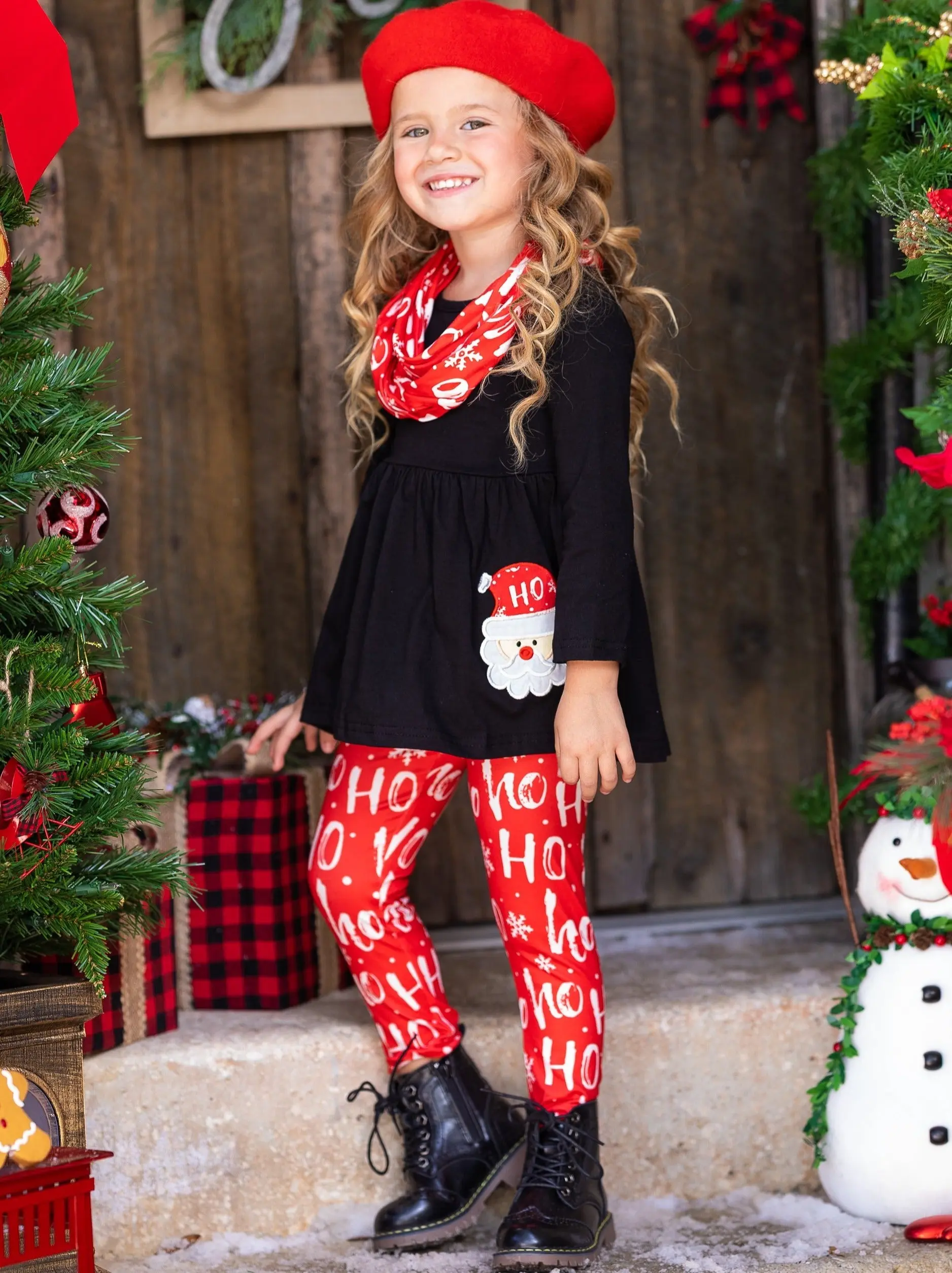 Ho, Ho, Ho Tunic, Scarf And Legging Set - Image 2