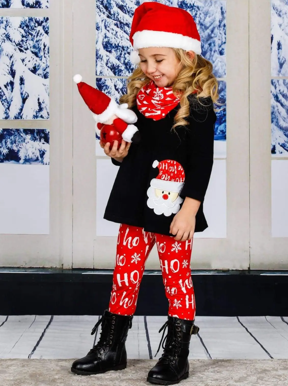 Ho, Ho, Ho Tunic, Scarf And Legging Set - Image 5