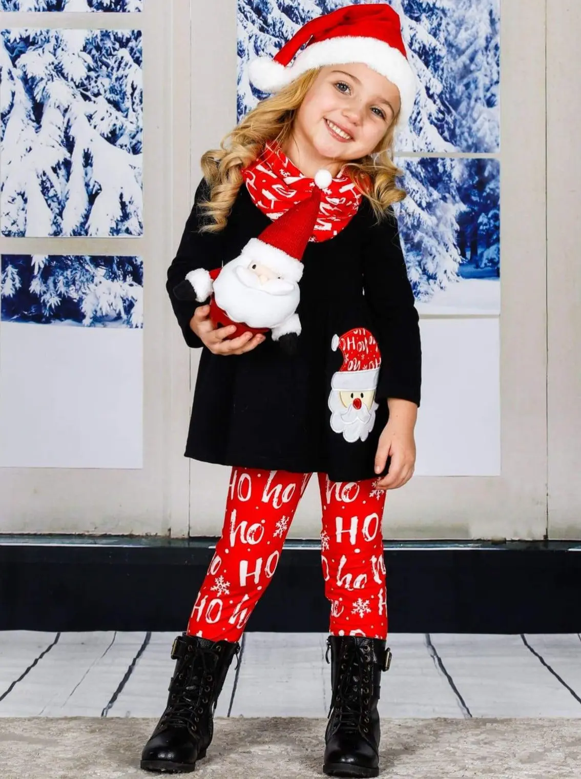Ho, Ho, Ho Tunic, Scarf And Legging Set - Image 6