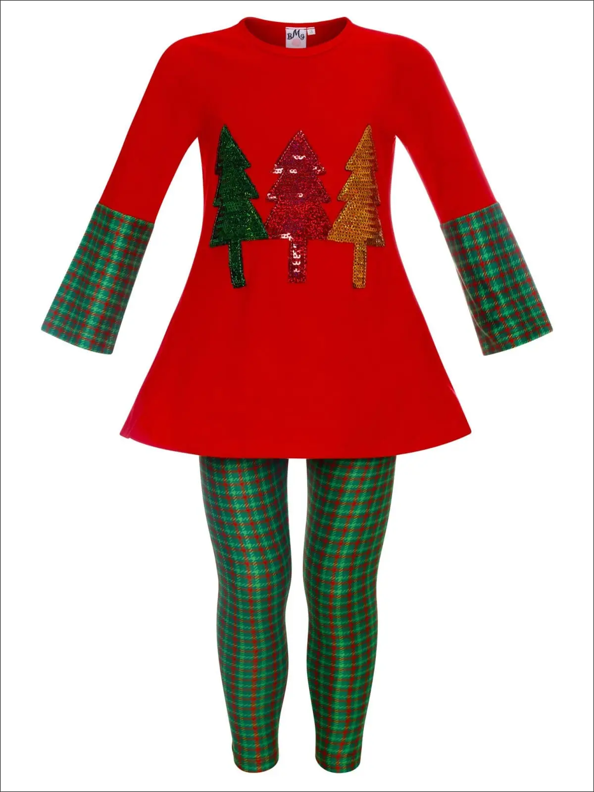 Girls Long Sleeve Tree Applique Cuffed Tunic And Matching Printed Legging Set - Image 5