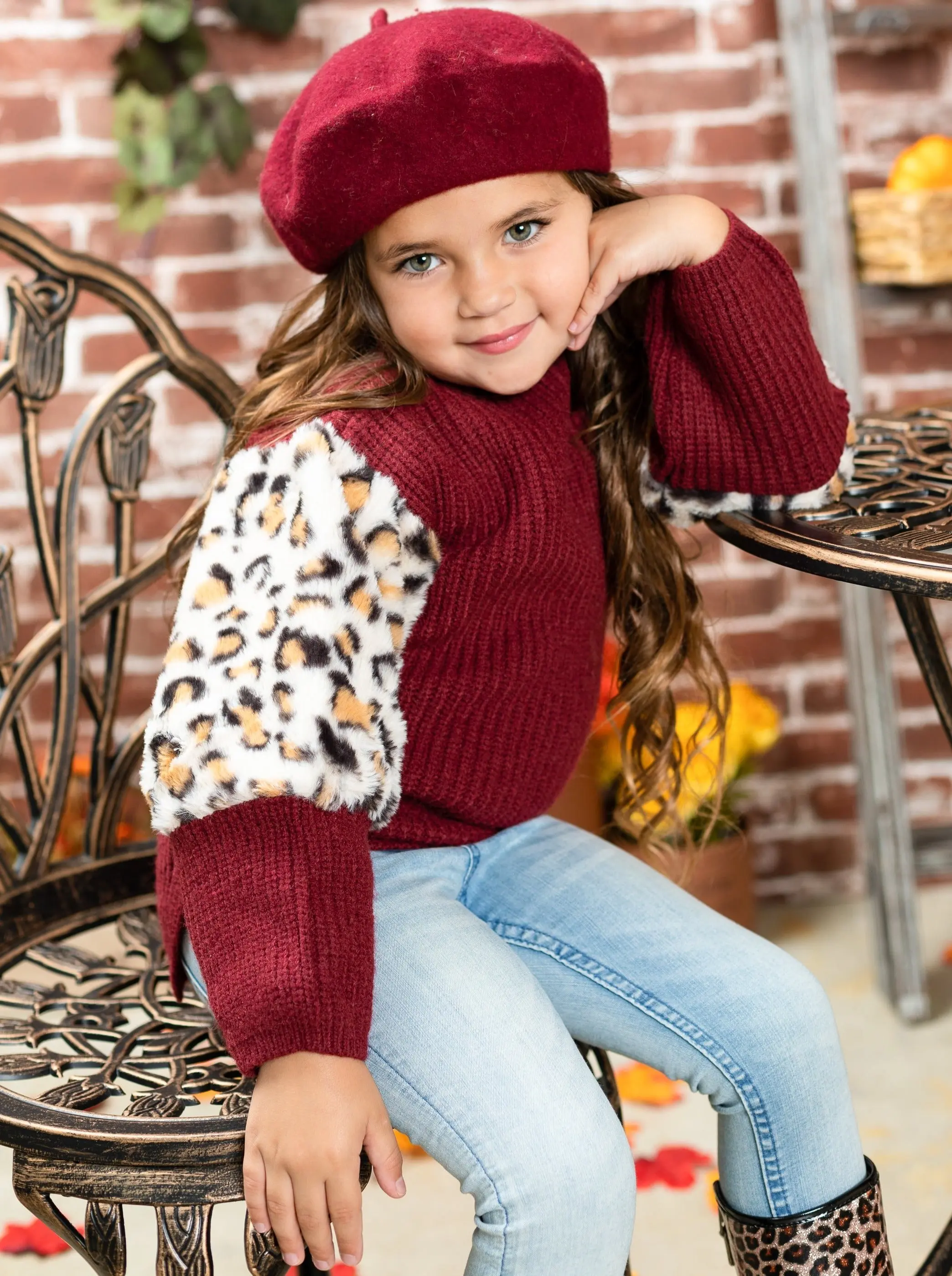 Cranberry Leopard Colorblock Sweater - Image 2