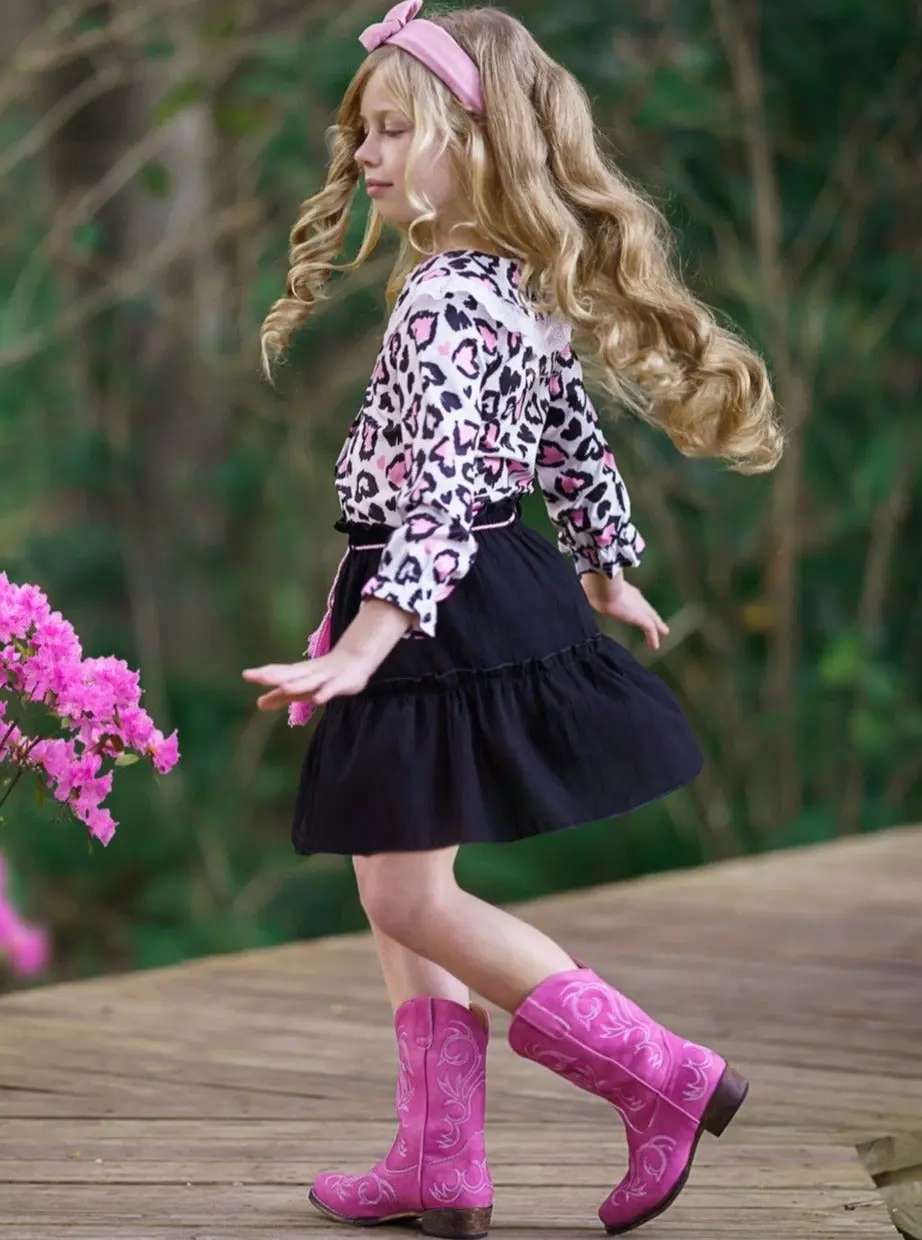 Lovely Diva Leopard Heart Skirt Set - Image 6