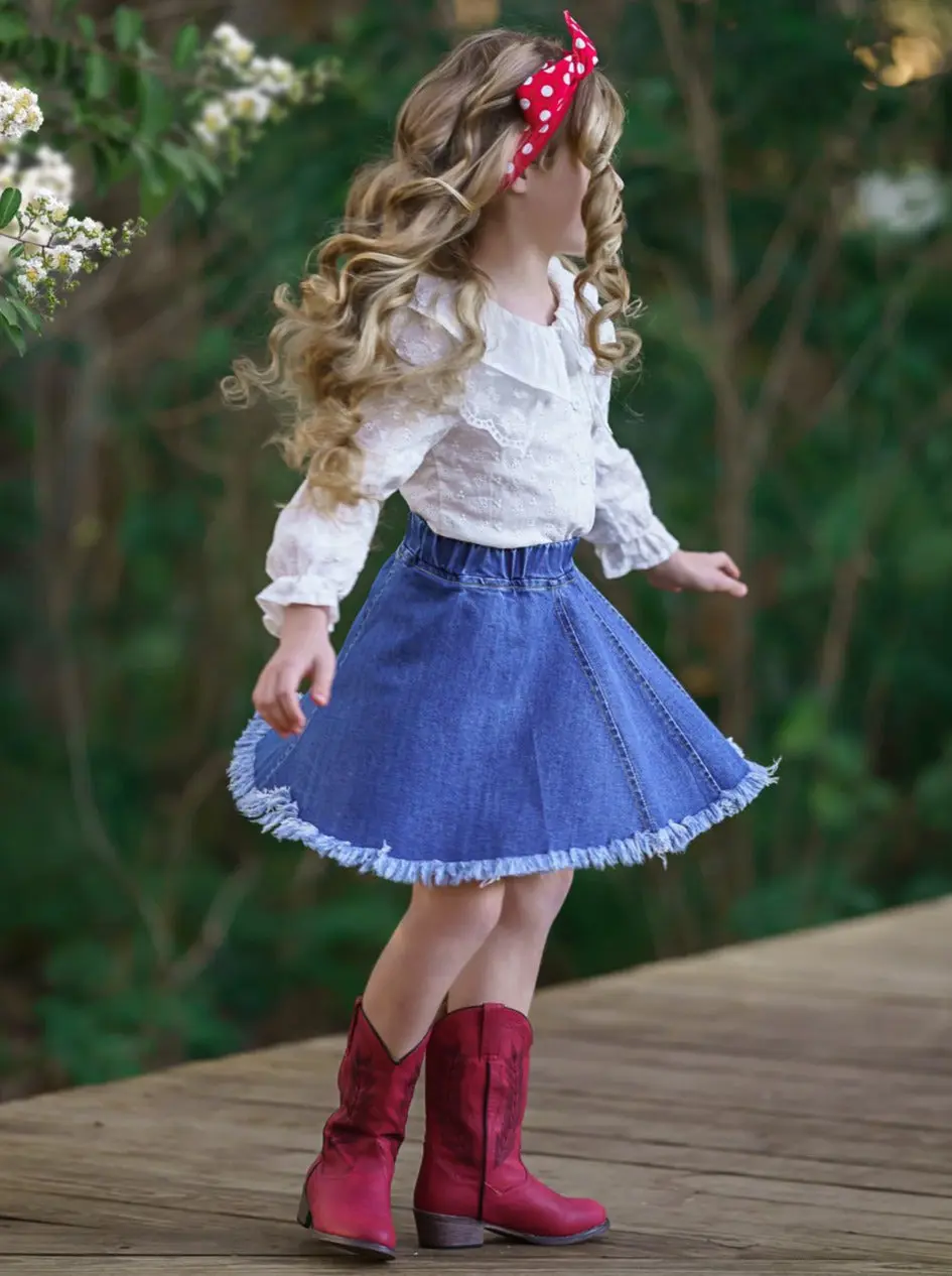 Sweet Sweet Spring Denim Skirt Set - Image 2