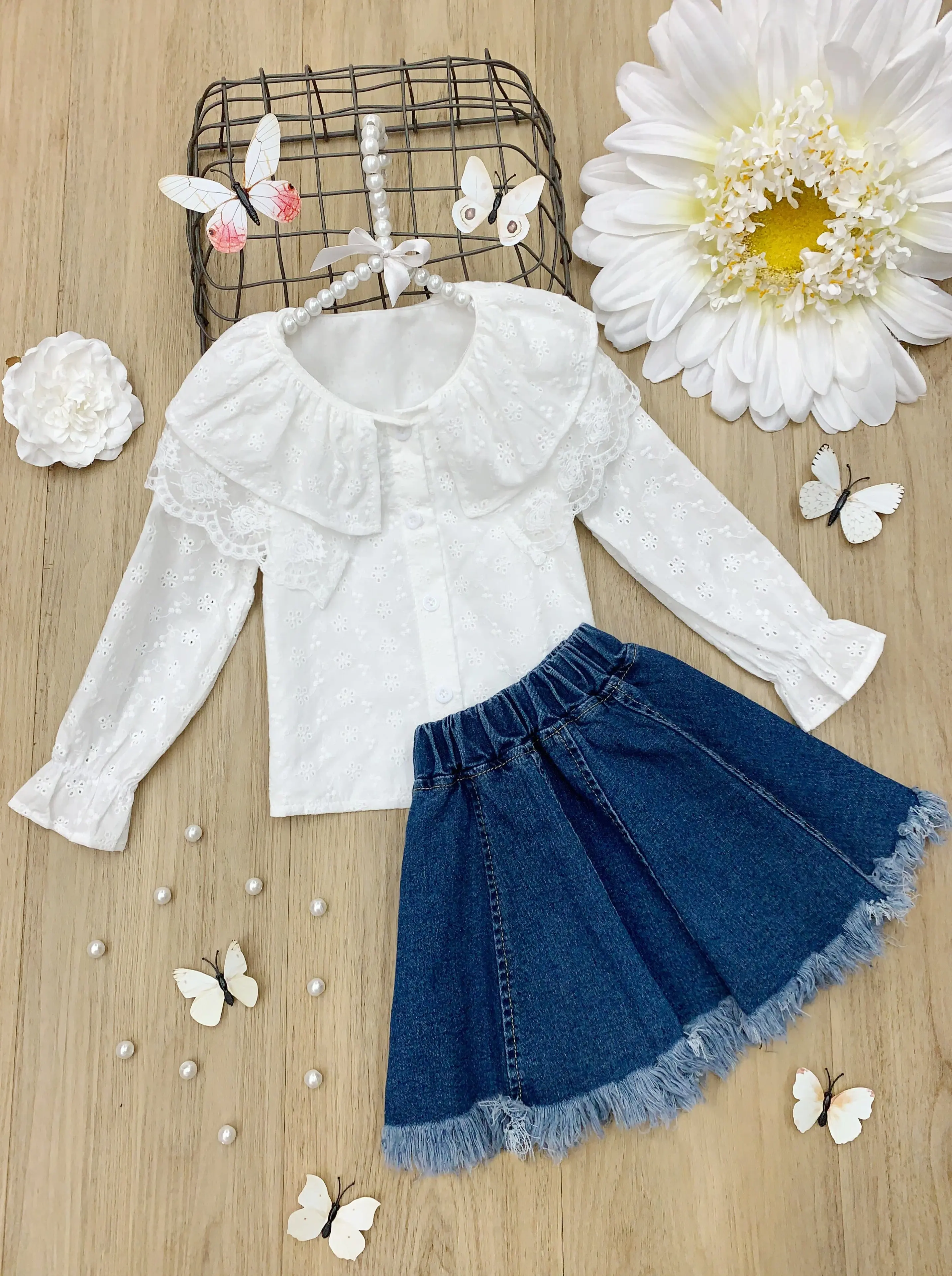 Sweet Sweet Spring Denim Skirt Set - Image 3
