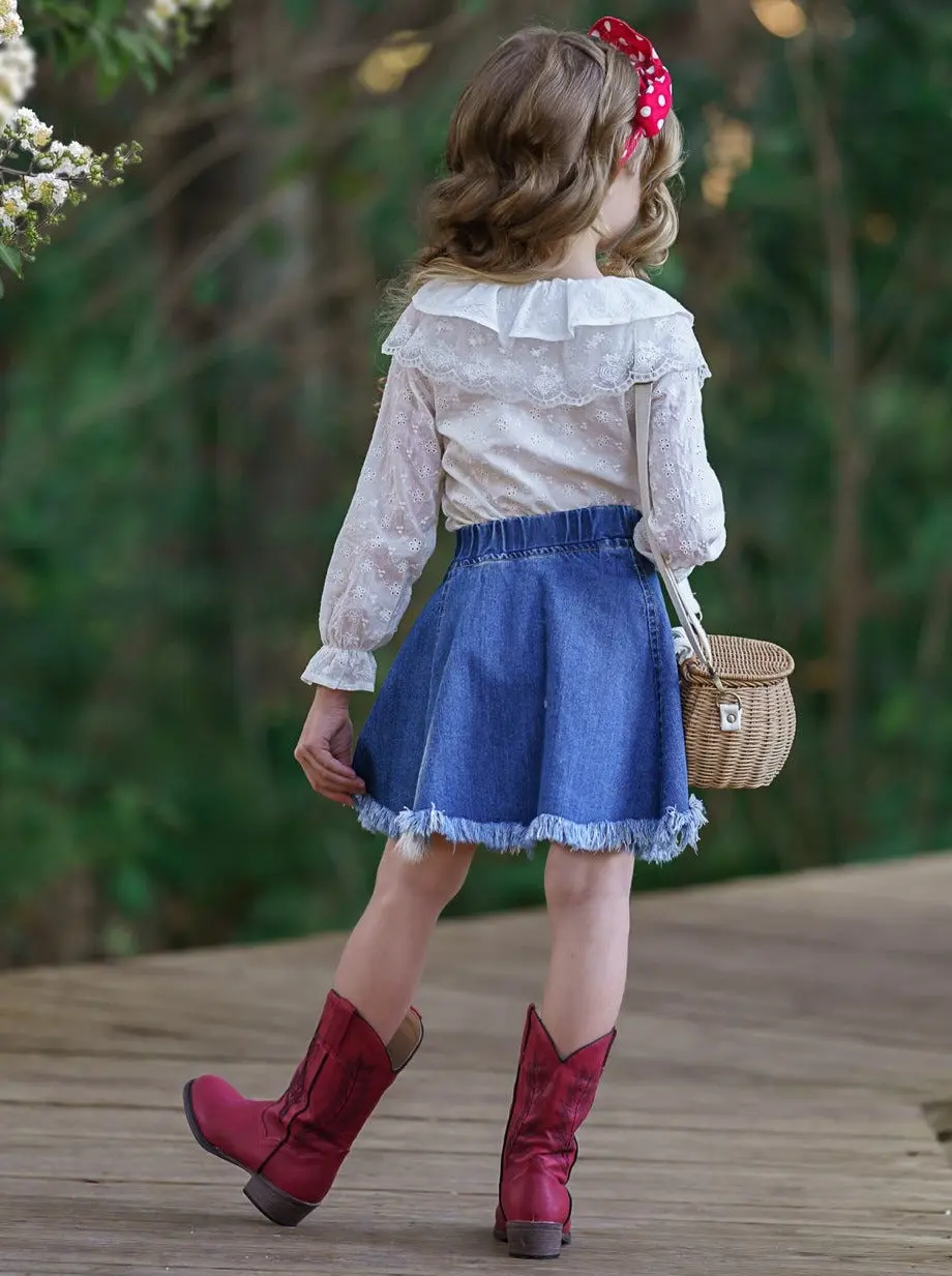 Sweet Sweet Spring Denim Skirt Set - Image 6