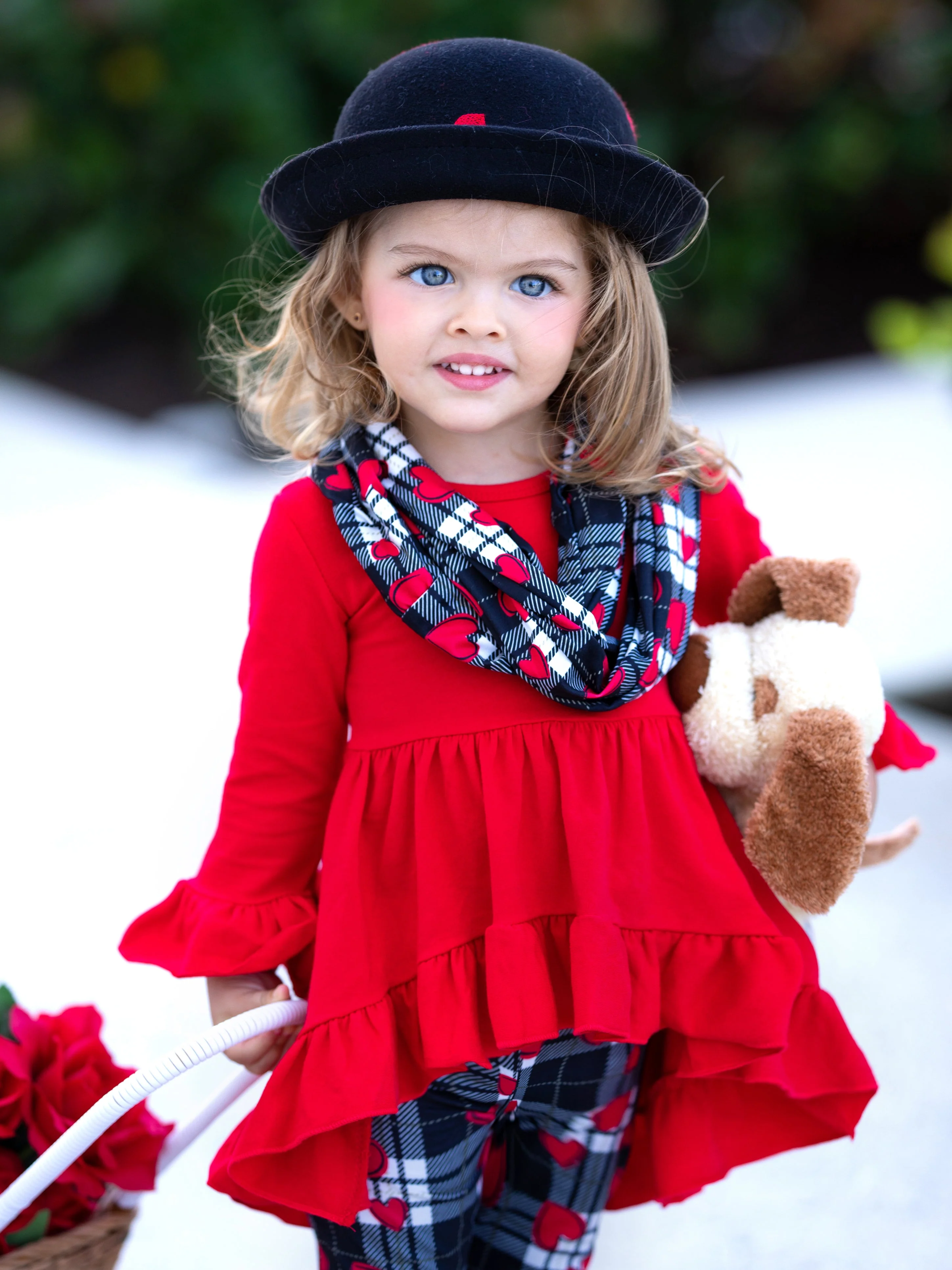 Lots of Love Red Tunic, Scarf and Legging Set - Image 3