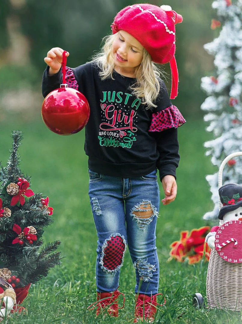 Lover Of Christmas Patched Jean Set - Image 2