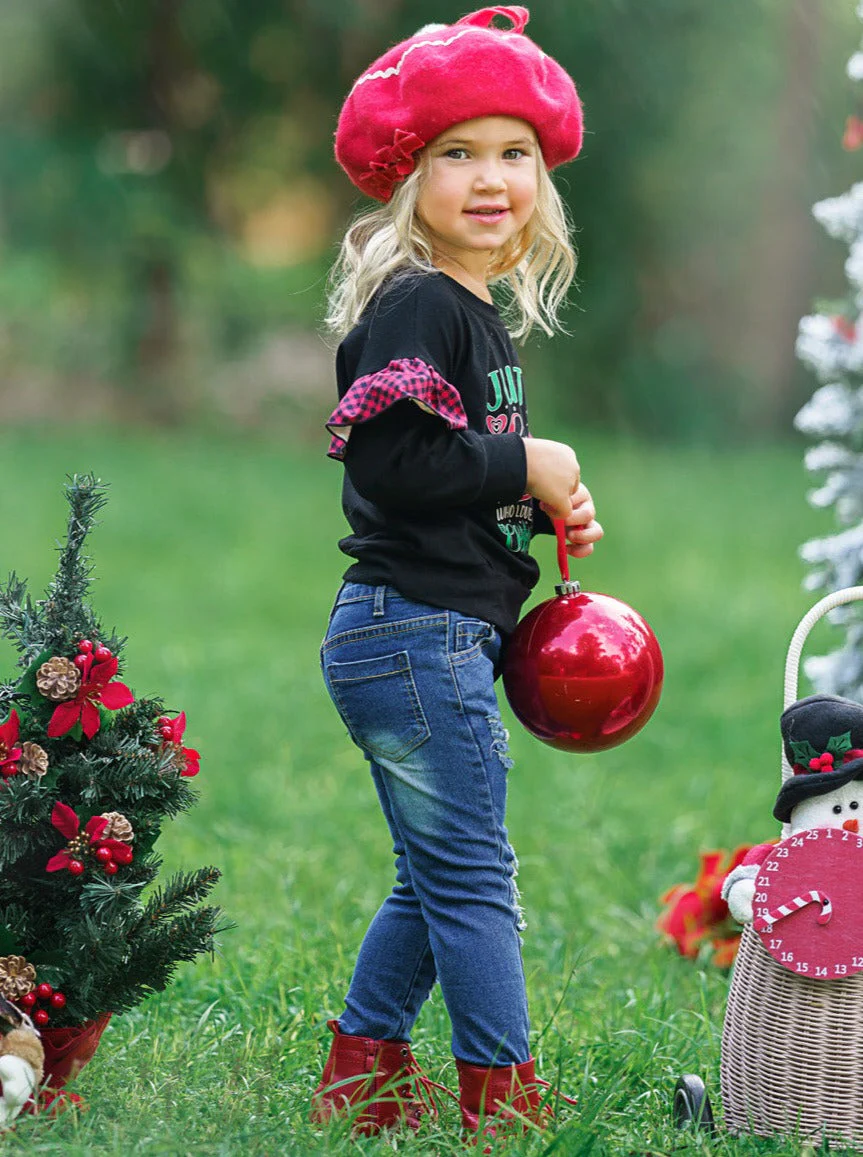 Lover Of Christmas Patched Jean Set - Image 5