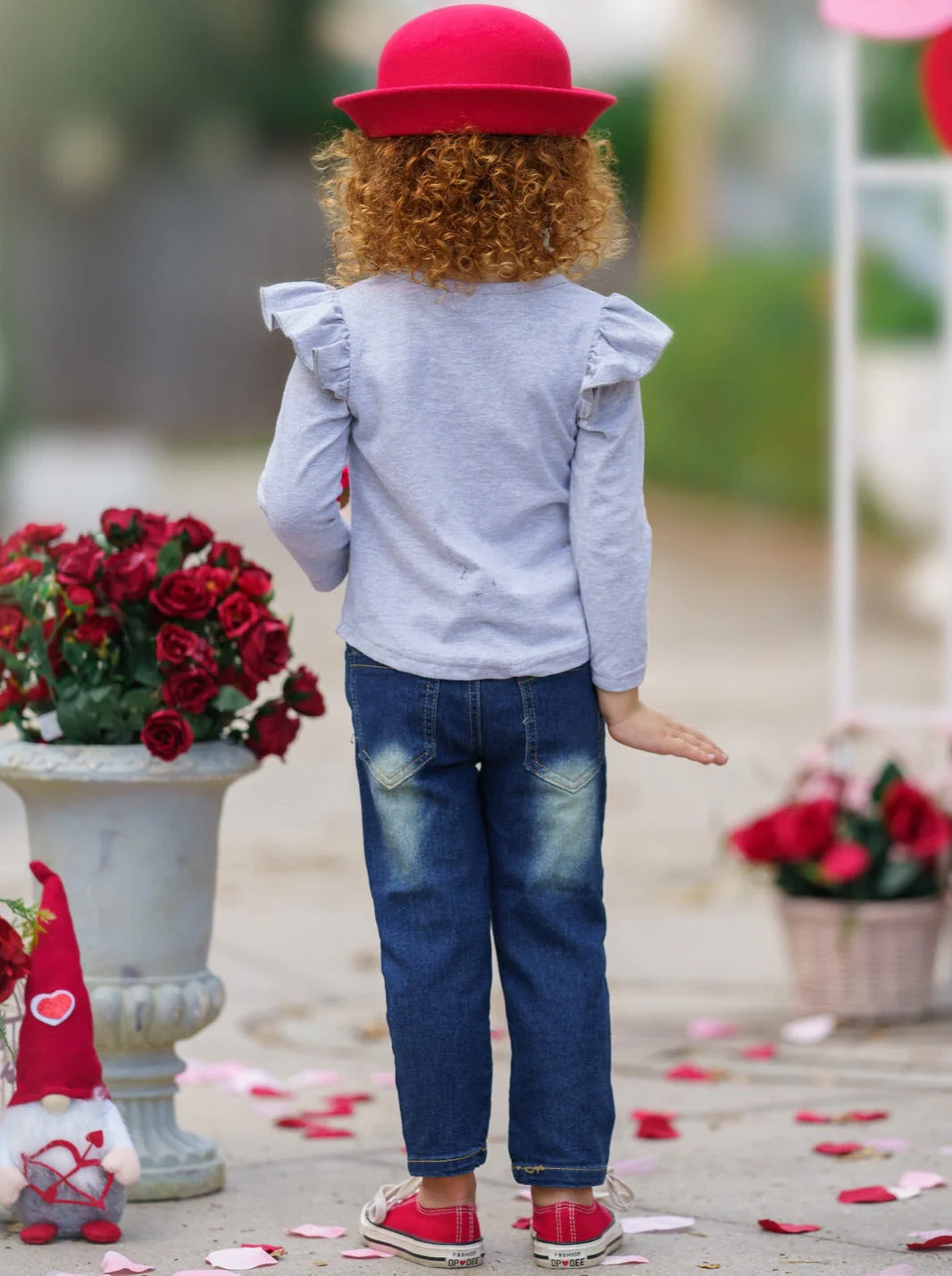 Love Never Fails Sequin Patched Jeans Set - Image 5