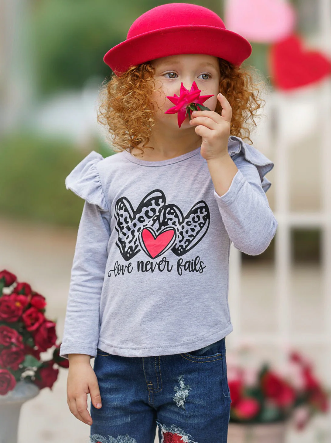 Love Never Fails Sequin Patched Jeans Set - Image 6