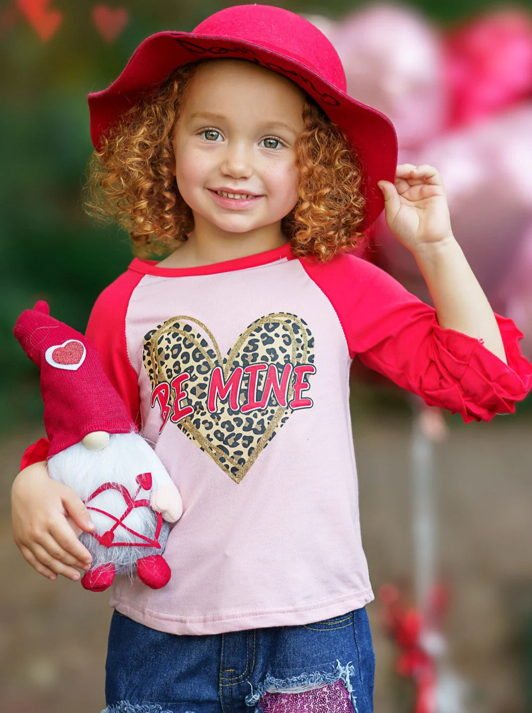 Be Mine Graphic Tee and Sequin Denim Pant Set - Image 3