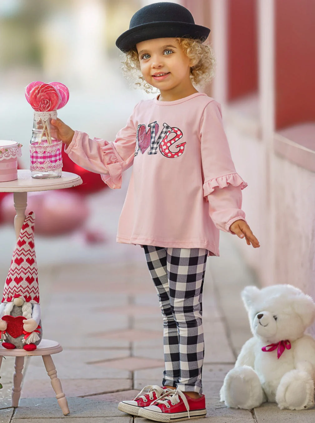 Love You Plaid Legging Set - Image 3
