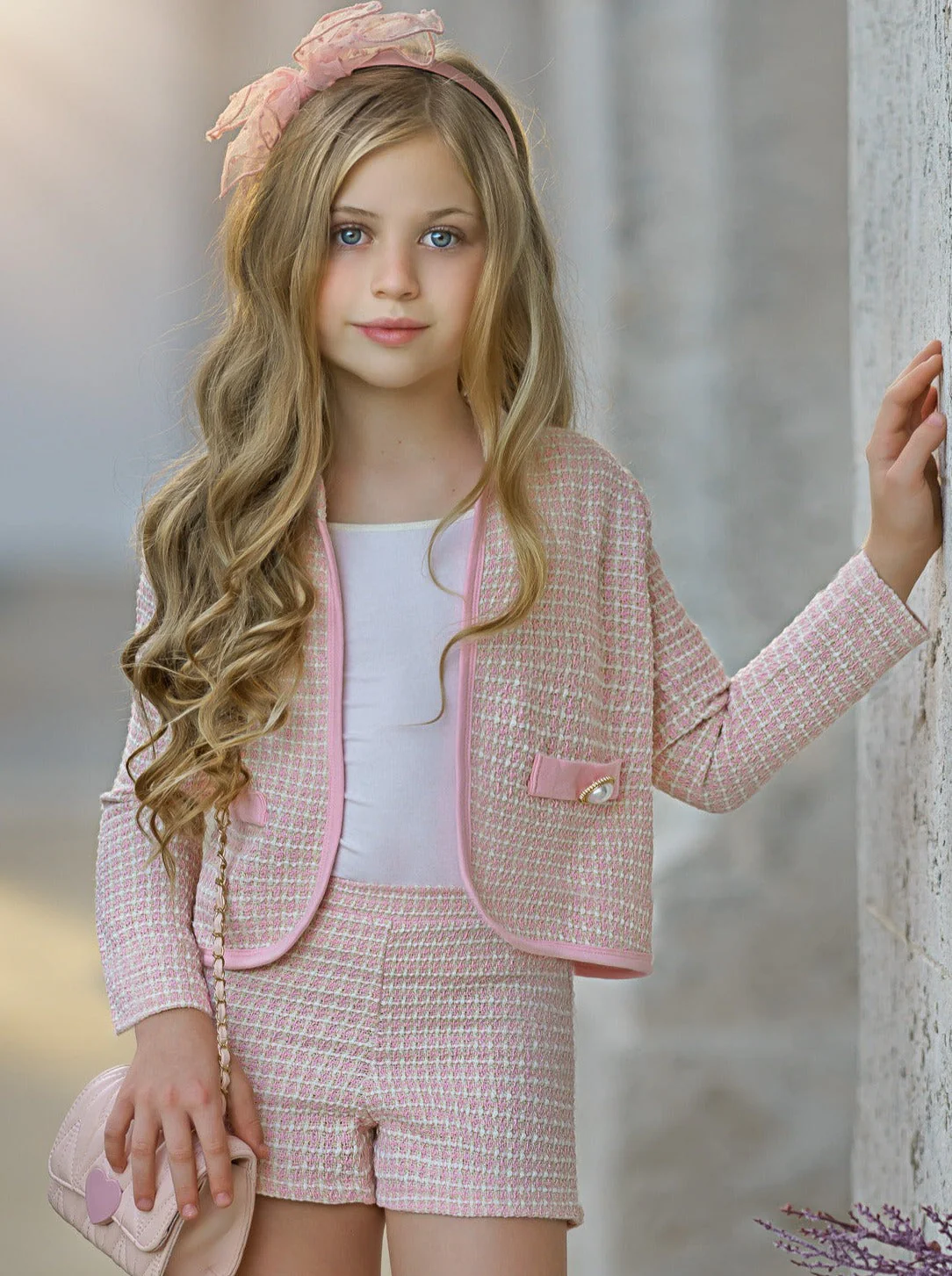 Classy Tweed Matching Blazer and Short Set - Image 2