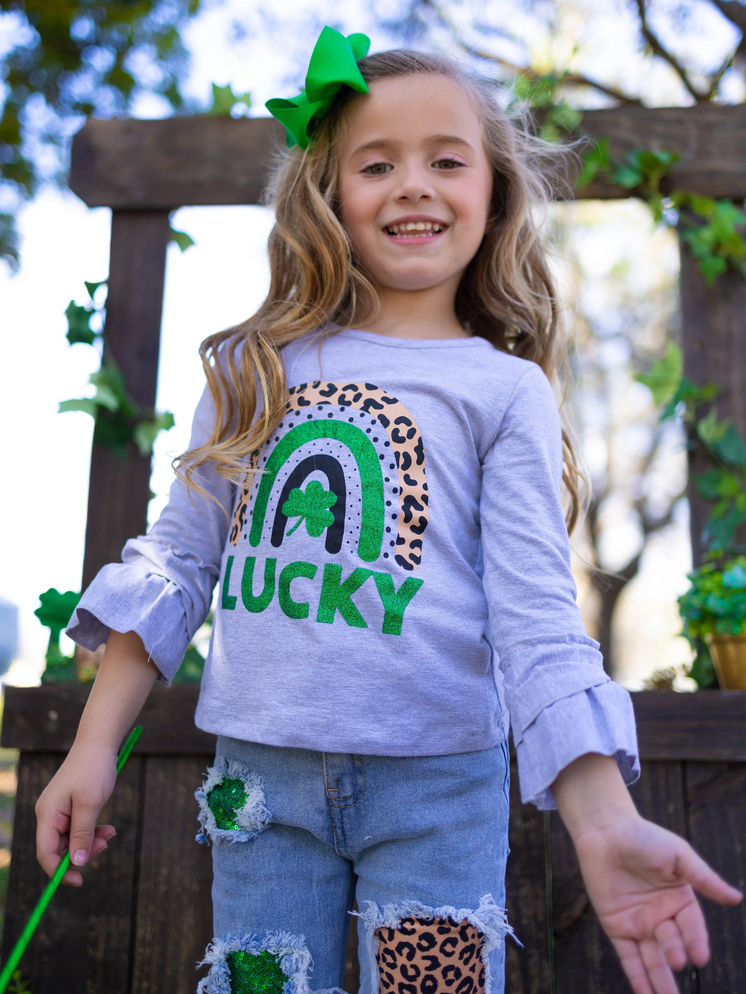 Lucky Rainbow Patched Jeans Set - Image 6